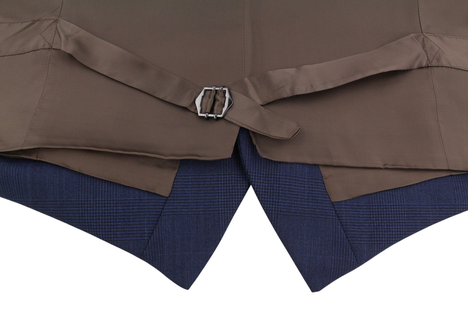 SUITSUPPLY Ferrara Men Waistcoat UK44R Blue Wool Plaid Print Button-Up Formal