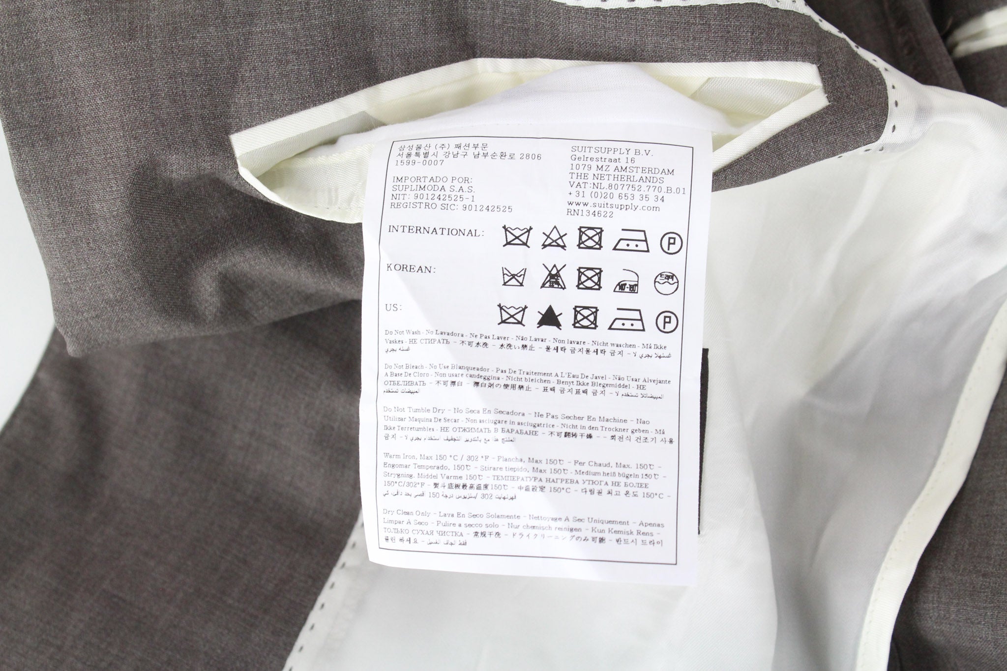 SUITSUPPLY Havana Patch Men's Suit UK42R Super 120's Brown Wool Slim Cut