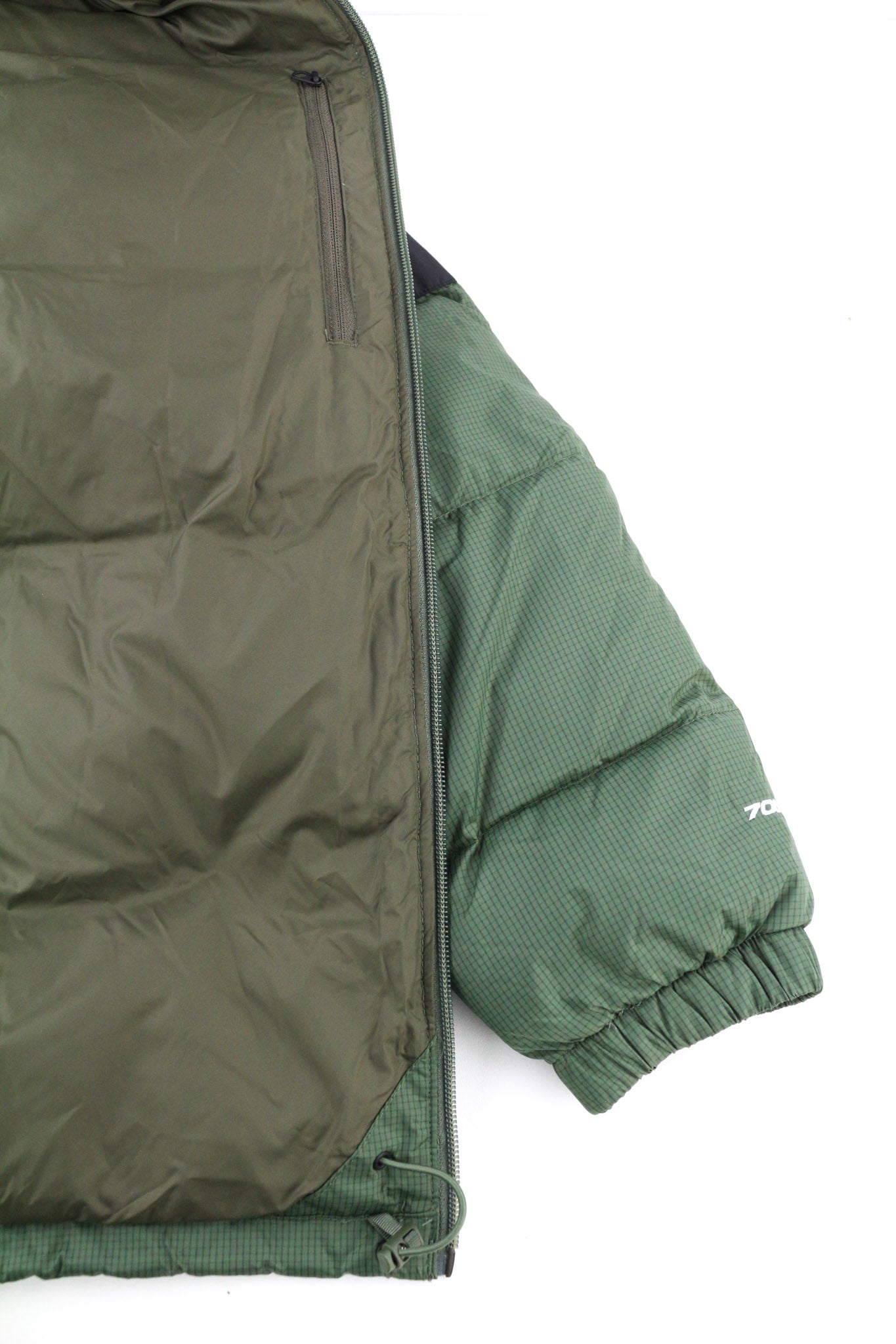 THE NORTH FACE Diablo Men's Jacket M Green 700 Down Puffer Zip Insulated Logo