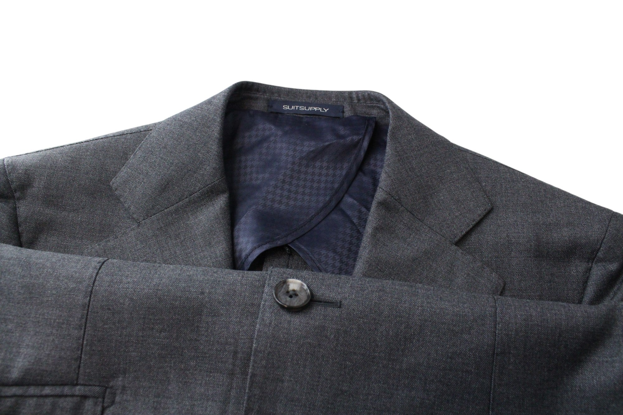 SUITSUPPLY La Spalla UK34S Men's Grey 2-Piece Wool Suit Formal Notch Lapel