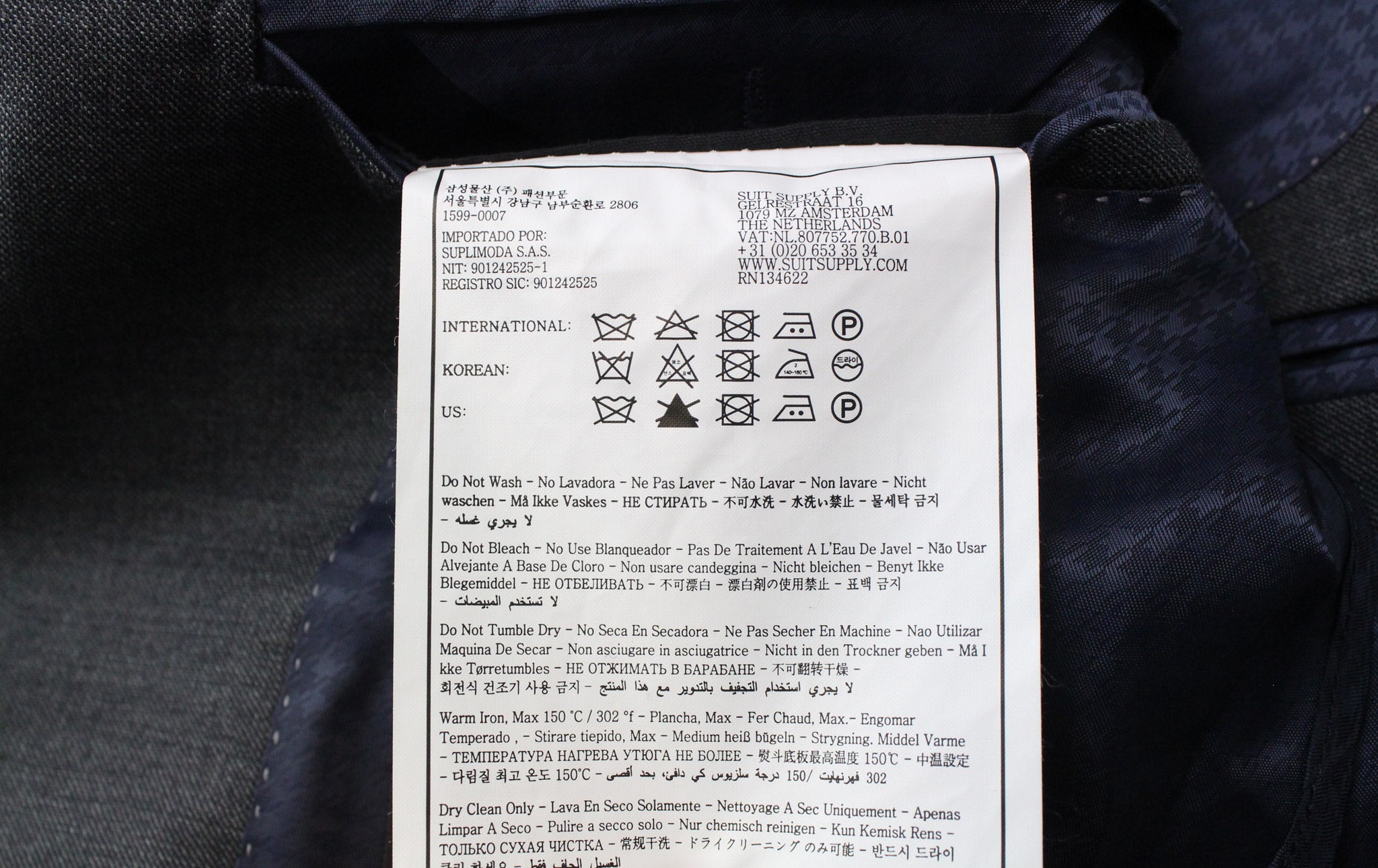 SUITSUPPLY La Spalla UK34S Men's Grey 2-Piece Wool Suit Formal Notch Lapel