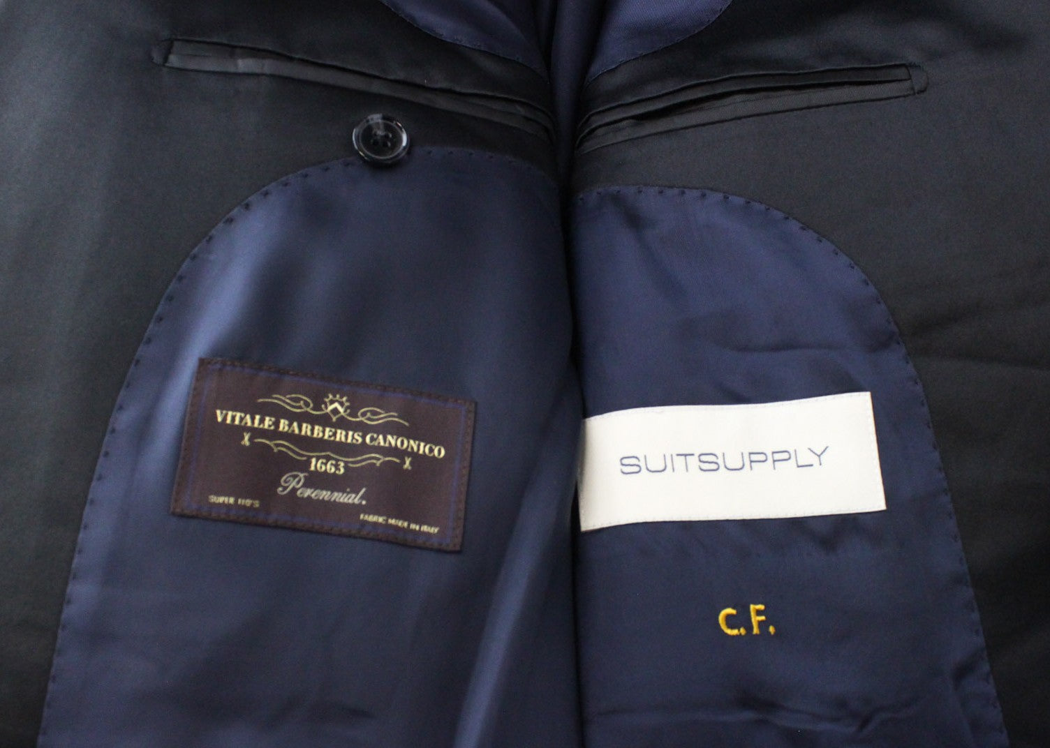 SUITSUPPLY La Spalla Men's Suit UK36R Navy Wool 3 Piece Single Front