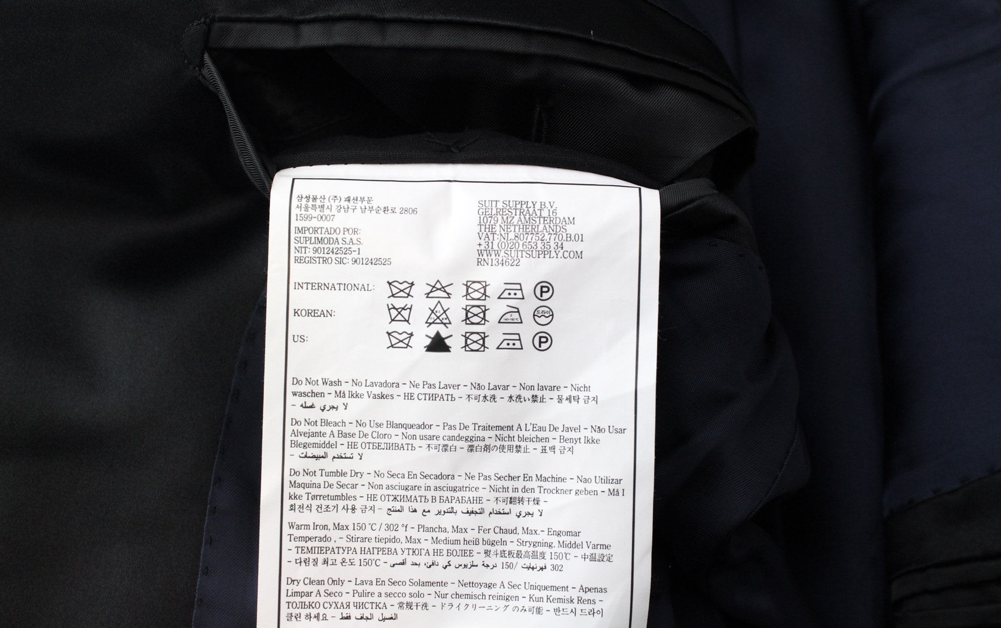 SUITSUPPLY La Spalla Men's Suit UK36R Navy Wool 3 Piece Single Front