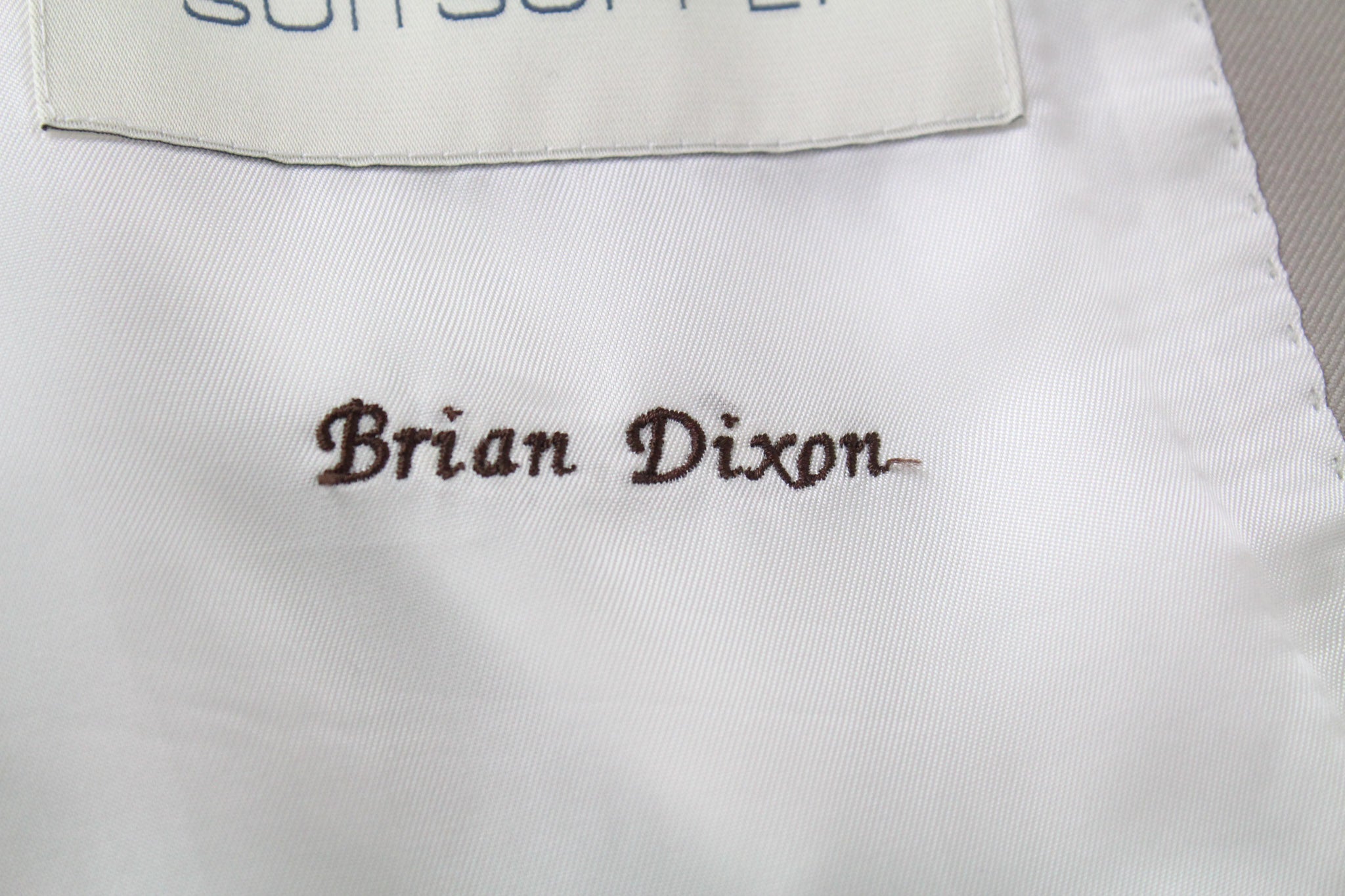 SUITSUPPLY La Spalla Men Suit UK44S Light Beige 2-Piece Slim Melange Wool Twill