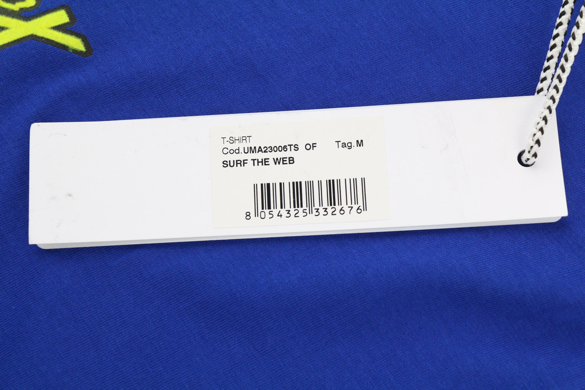 JOHN RICHMOND Men's T-Shirt M Blue Crew Neck Yellow Short Sleeve All Season