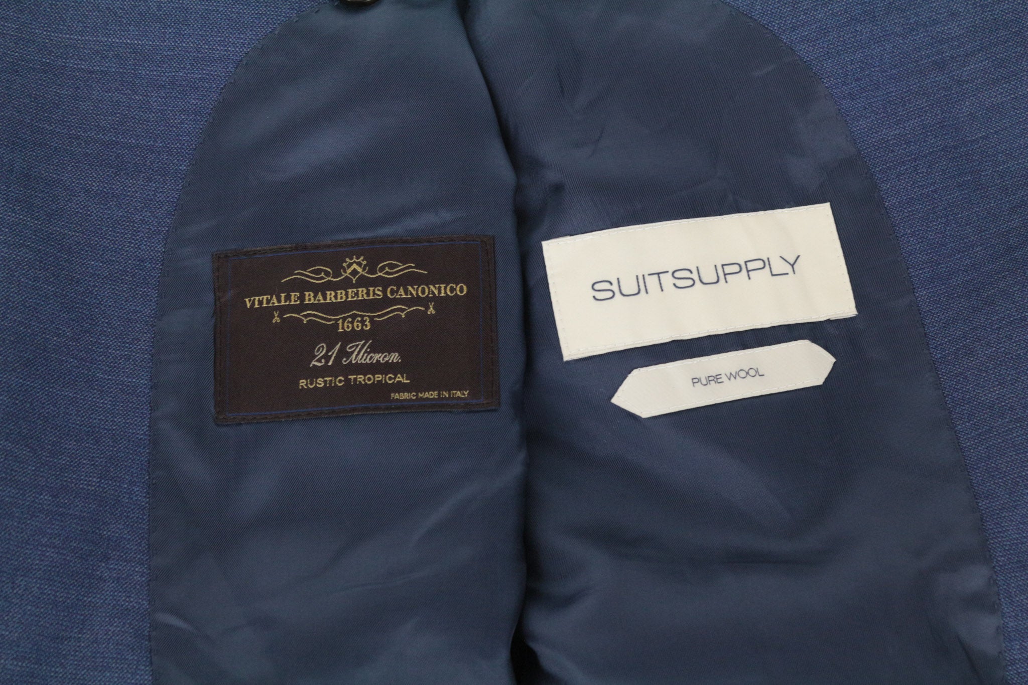 SUITSUPPLY Napoli Men's Suit UK42R Blue Wool Single-Breasted 2-Piece Lined