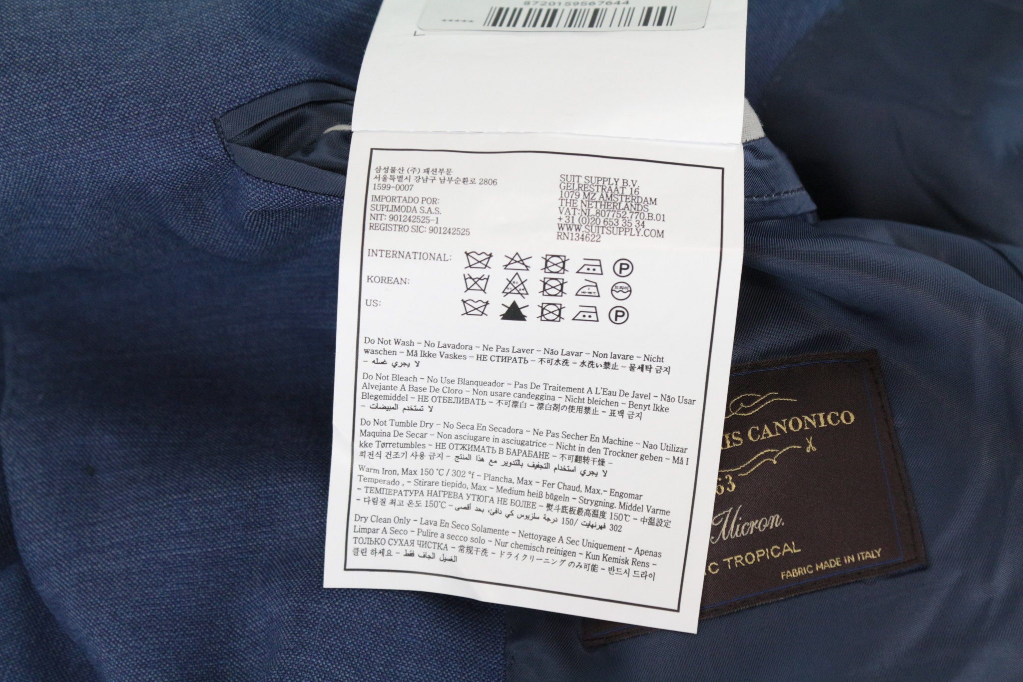 SUITSUPPLY Napoli Men's Suit UK42R Blue Wool Single-Breasted 2-Piece Lined