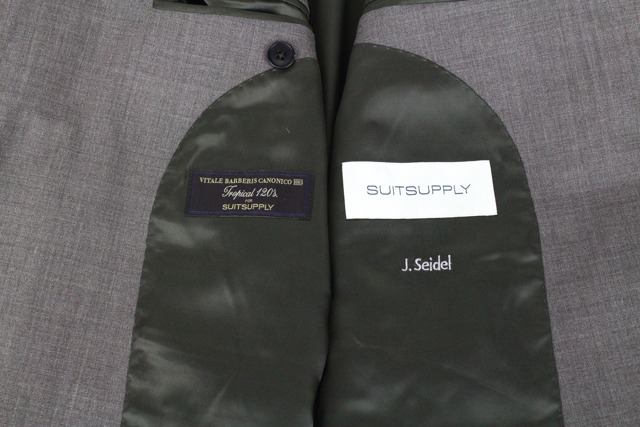 SUITSUPPLY La Spalla Men's Suit UK48R Brown Slim Wool Tropical S120 2Pc Melange