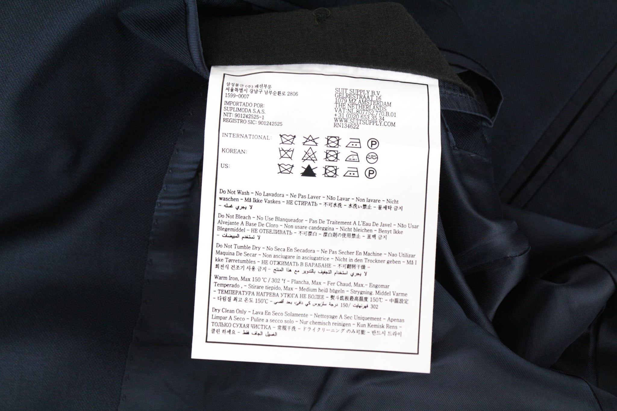 SUITSUPPLY Lazio Men's Suit UK40R Blue Super 110's Wool Slim Unlined 2 Pc