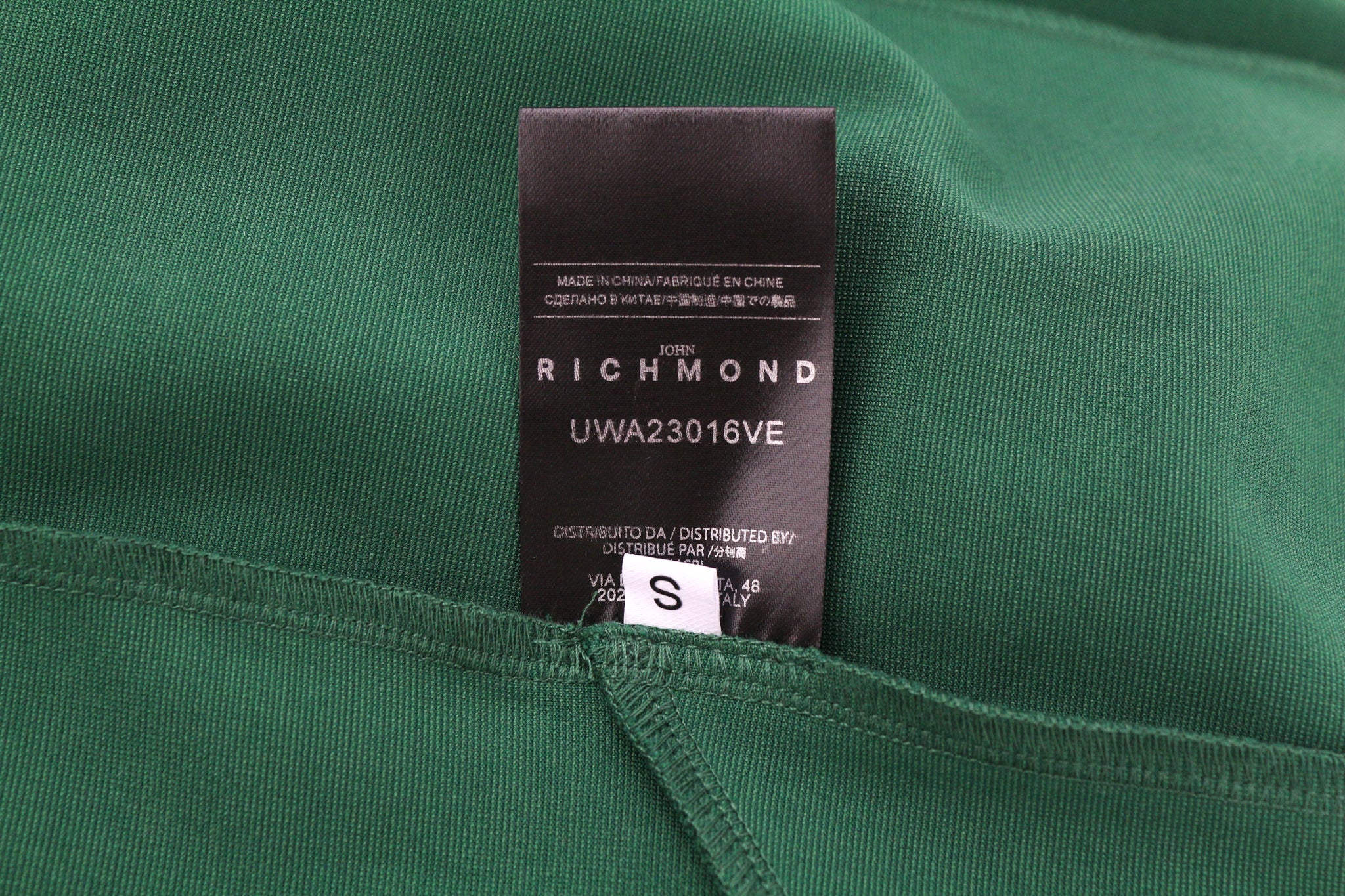 JOHN RICHMOND Women's Dress S Green Cut-Out Logo Long Sleeve Short