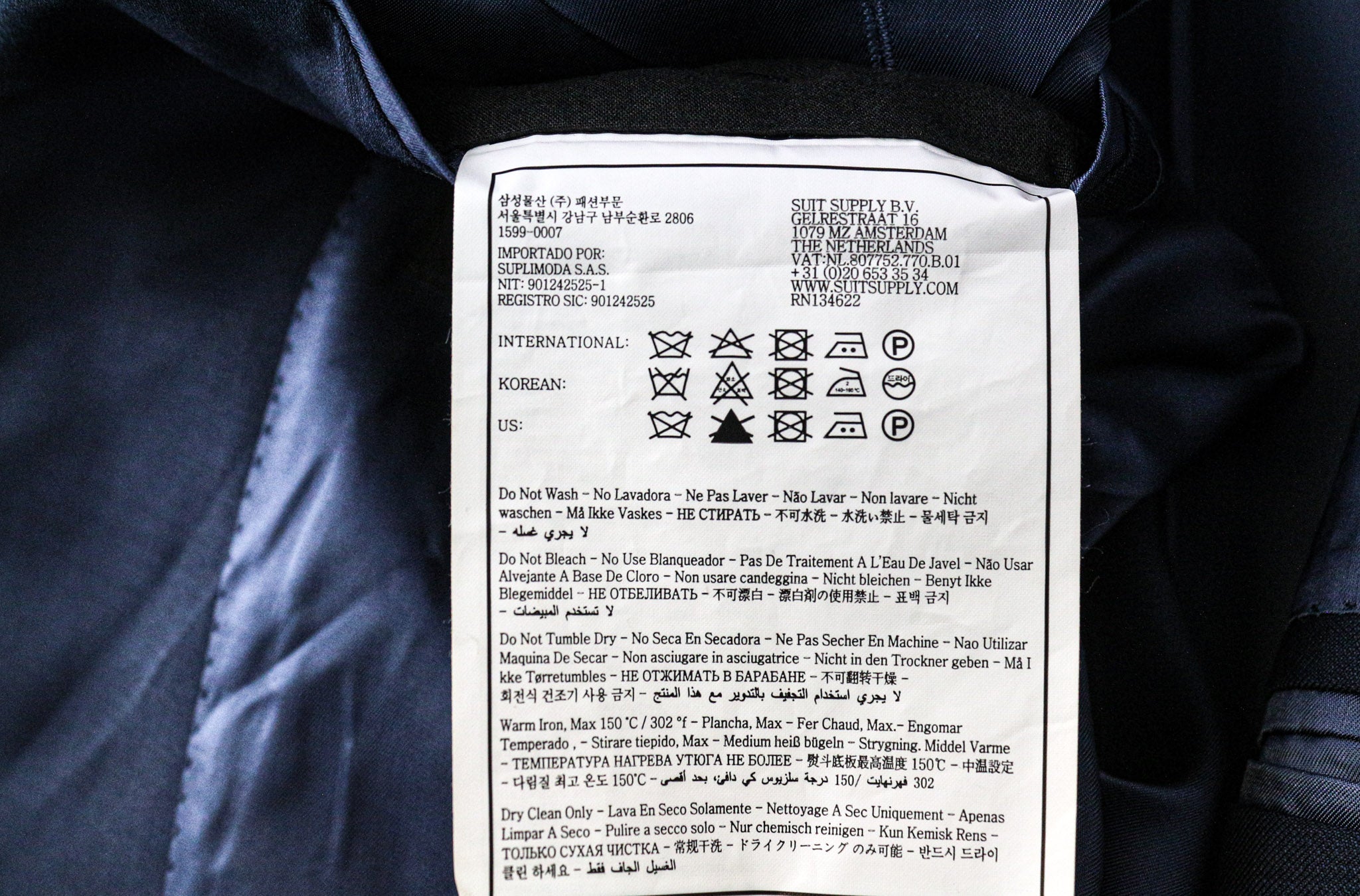 SUITSUPPLY La Spalla Men's Suit UK38R Blue Slim Wool 2Pc Melange S110s Perennial