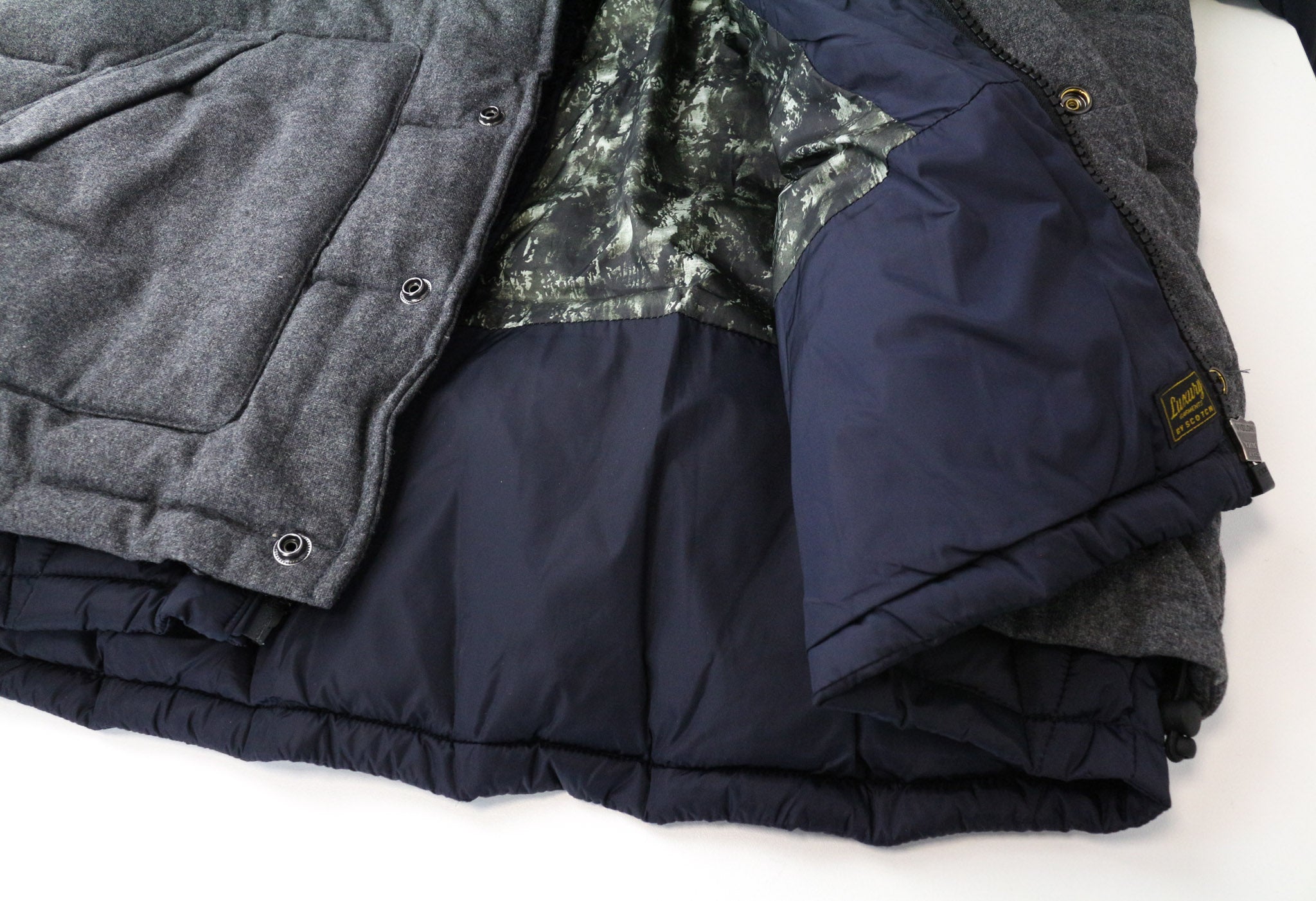 SCOTCH &amp; SODA Ams Couture vyriška striukė 2XL pilkai mėlyna vilnos mišinio 2in1 liemenė 