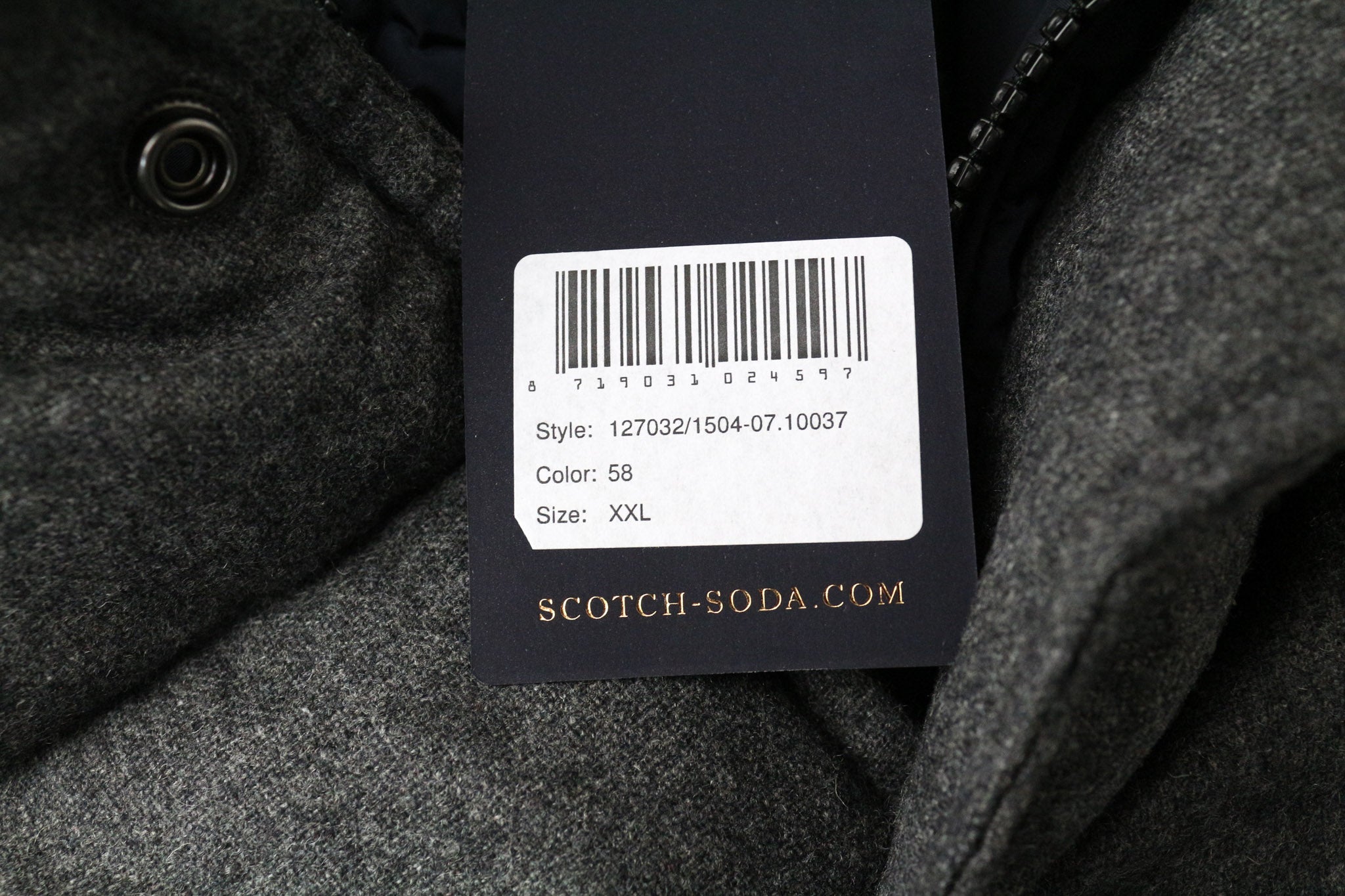 SCOTCH &amp; SODA Ams Couture vyriška striukė 2XL pilkai mėlyna vilnos mišinio 2in1 liemenė 