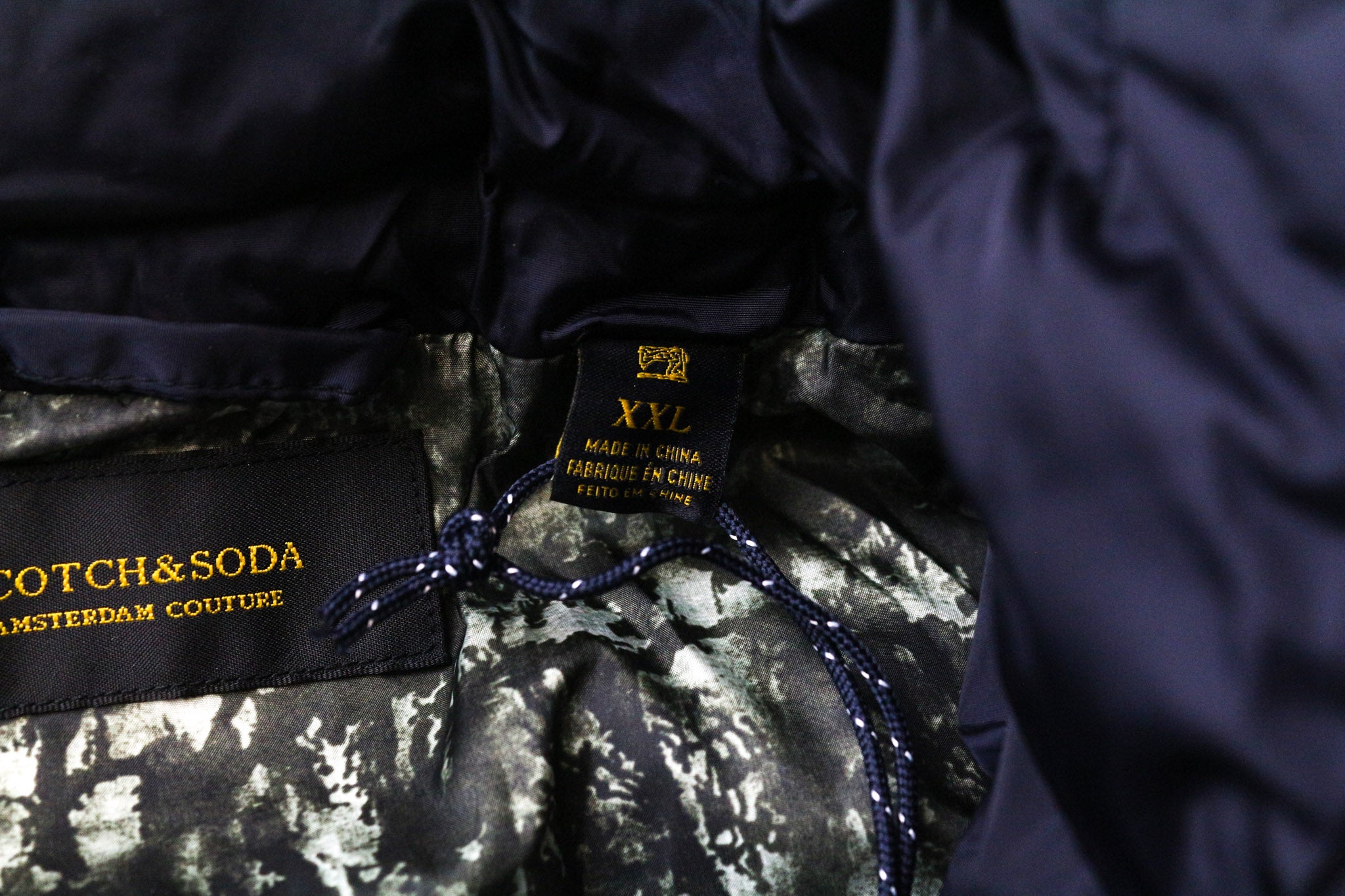 SCOTCH &amp; SODA Ams Couture vyriška striukė 2XL pilkai mėlyna vilnos mišinio 2in1 liemenė 