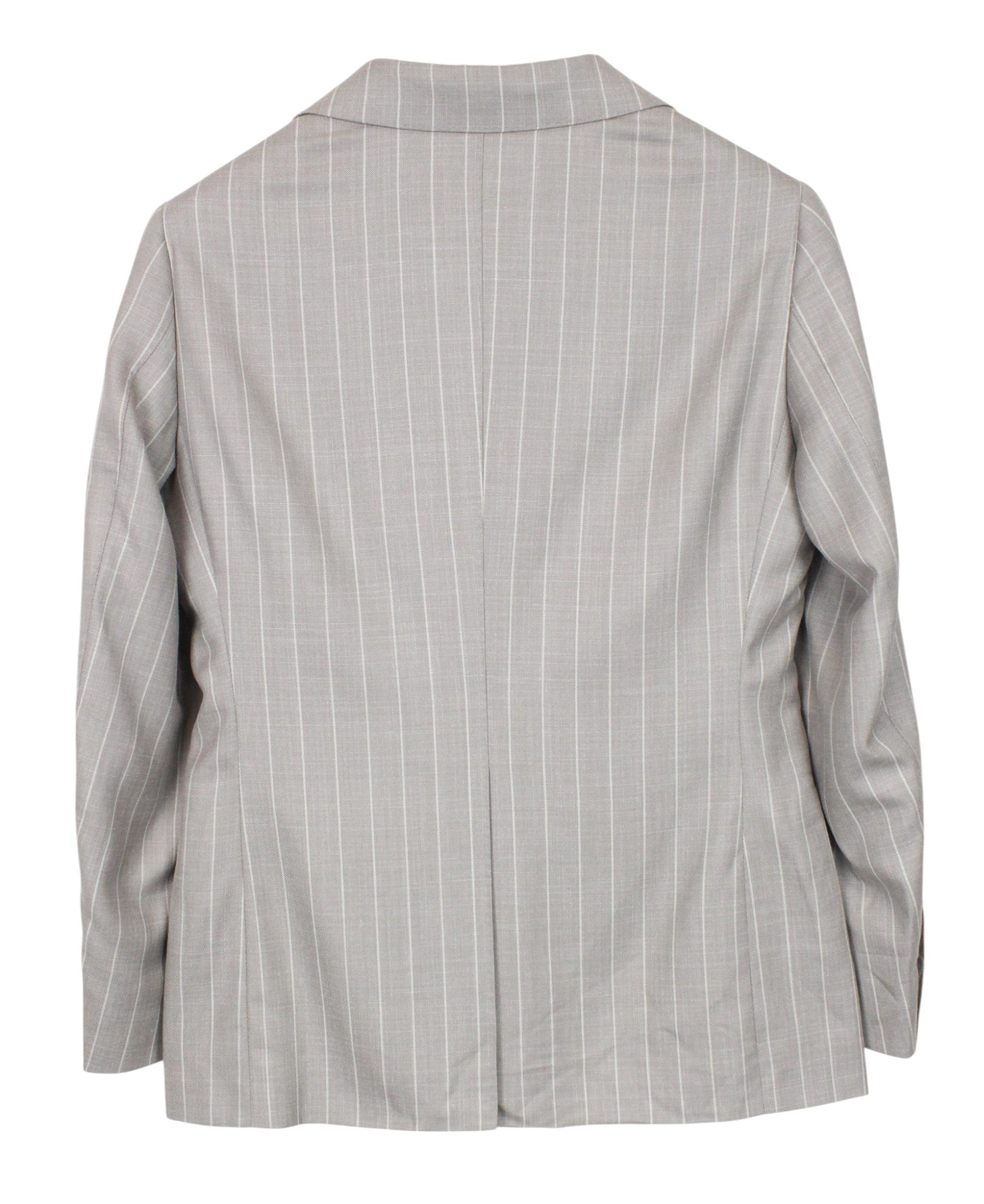 SUITSUPPLY La Spalla Men's UK34S Suit Taupe Striped Wool Silk Linen 3 Piece