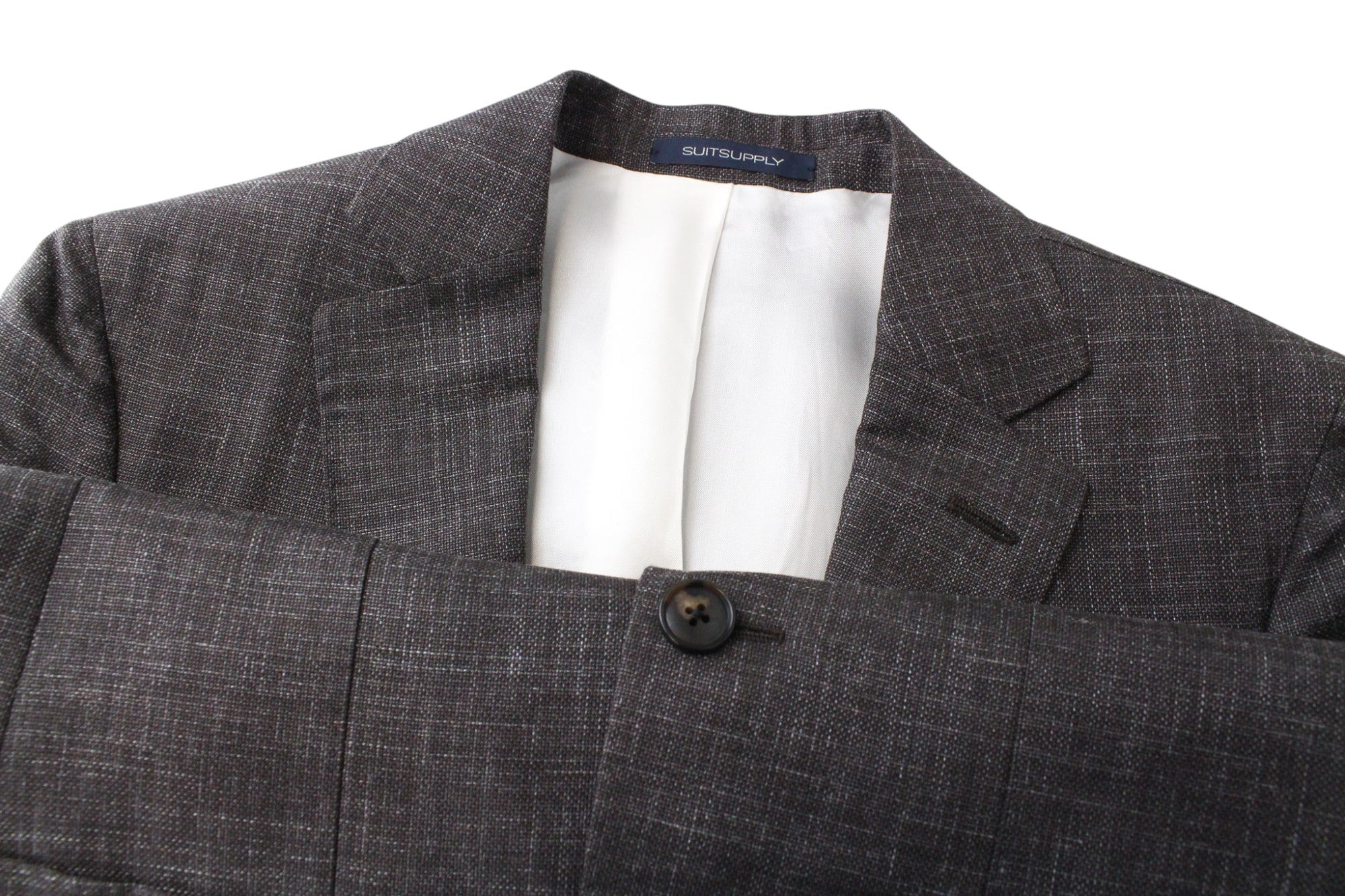 SUITSUPPLY La Spalla Men's UK30R Suit Classic Wool Silk Linen Brown 2 Piece