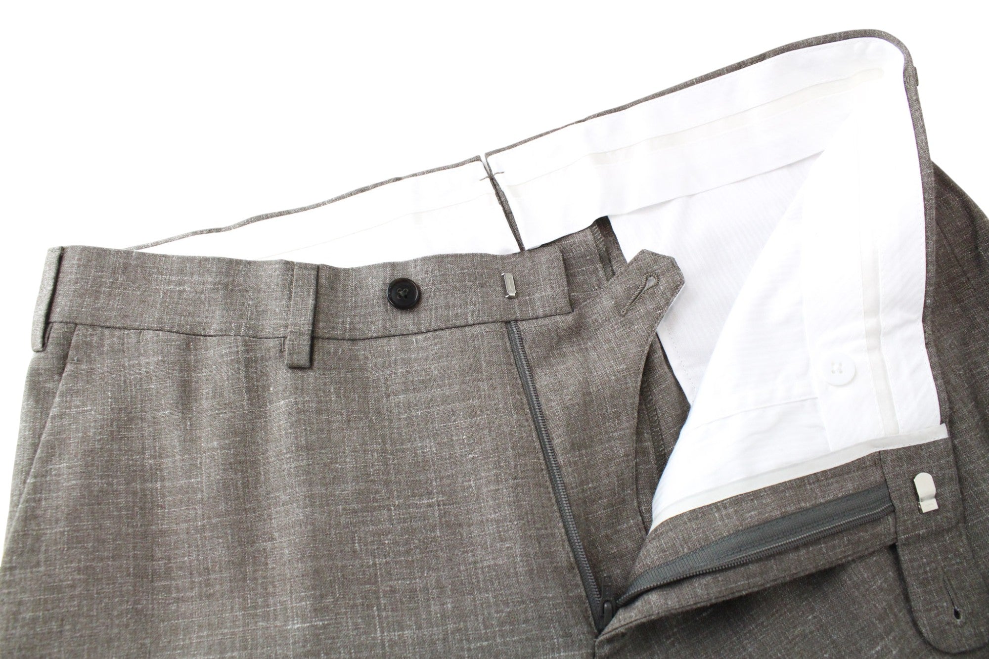 SUITSUPPLY La Spalla Men's UK44L Single-Breasted Brown Wool Silk Linen 2 Piece