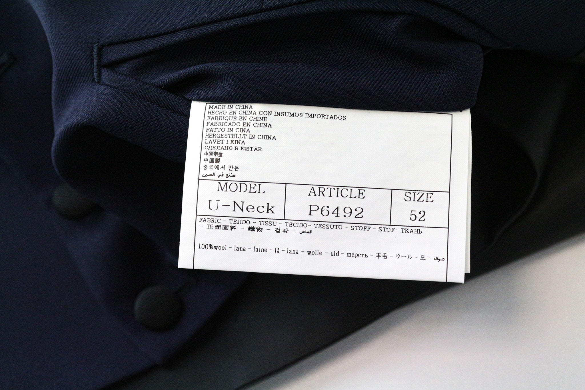 SUITSUPPLY Lazio Tuxedo Men's Suit UK42R Blue Slim S130s Wool 3Pc Peak Lapel