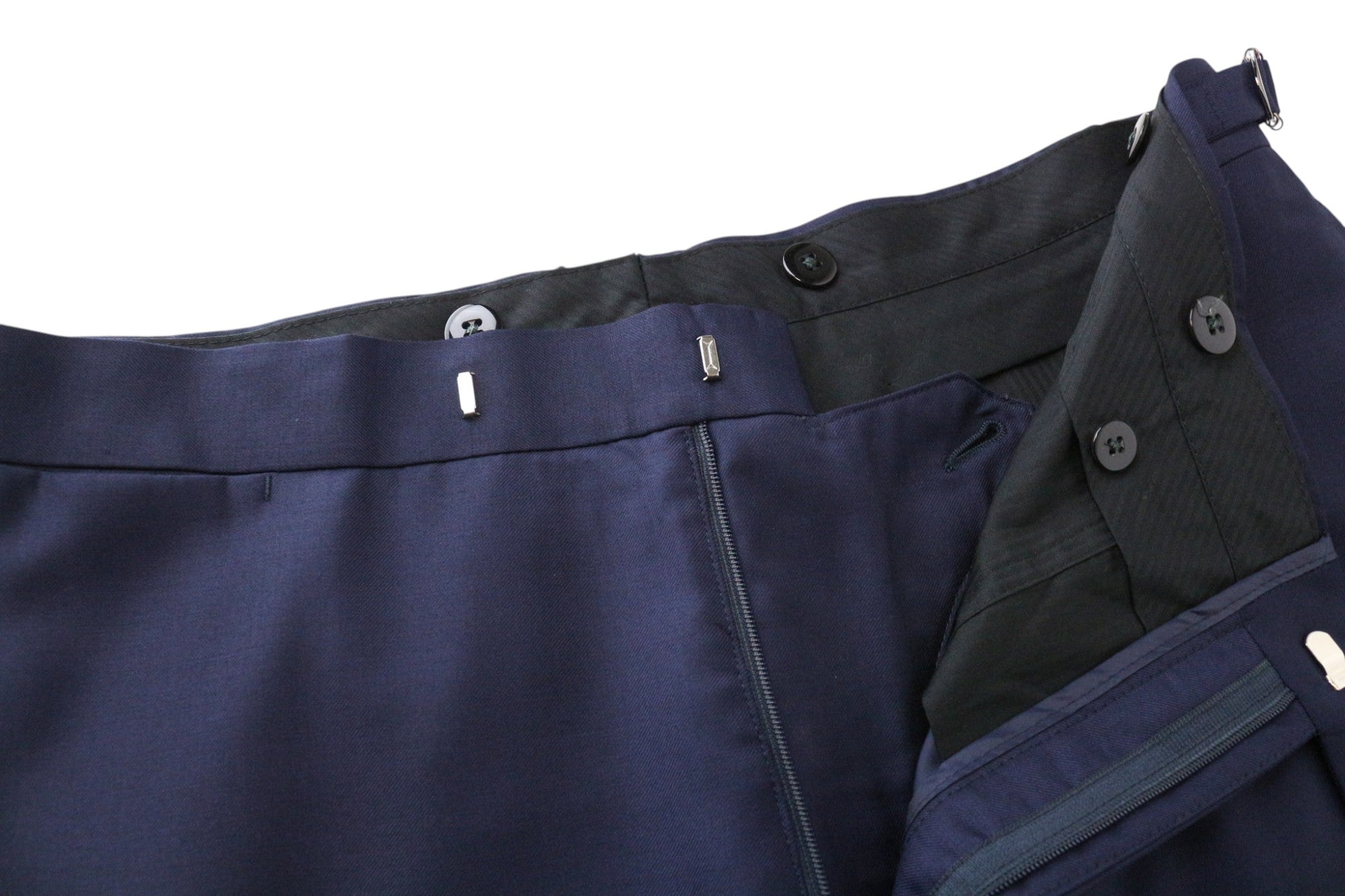 SUITSUPPLY Lazio Tuxedo Men's Suit UK42R Blue Slim S130s Wool 3Pc Peak Lapel