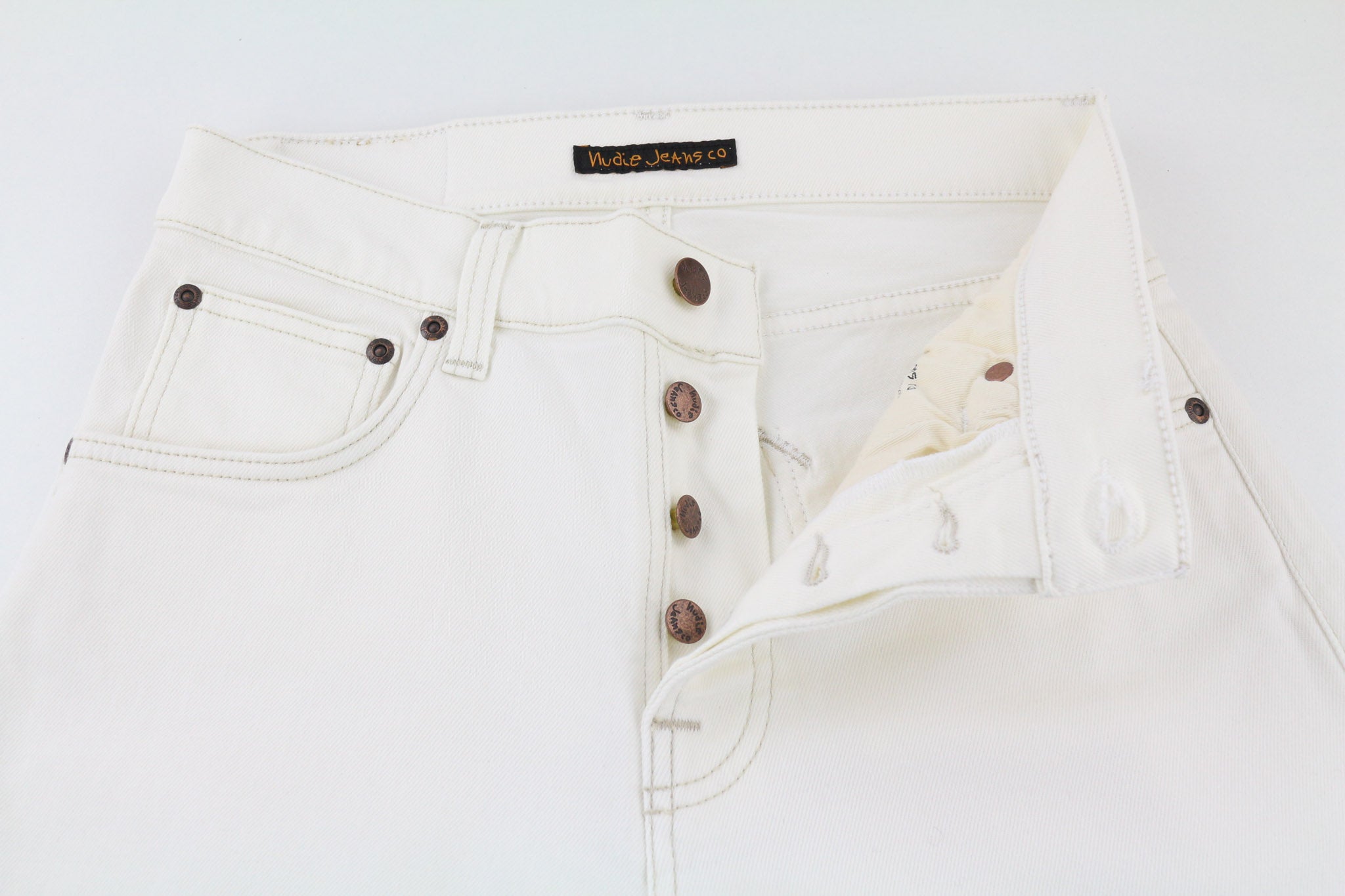 NUDIE JEANS Sleepy Sixten moteriški džinsai W26/L30 Relaxed Stretch Ecru 