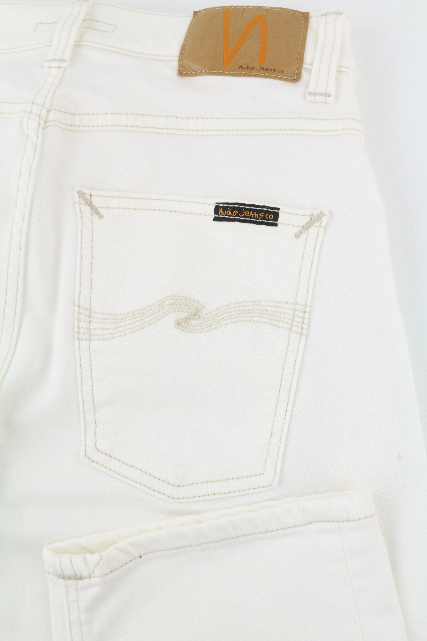 NUDIE JEANS Sleepy Sixten moteriški džinsai W26/L30 Relaxed Stretch Ecru 