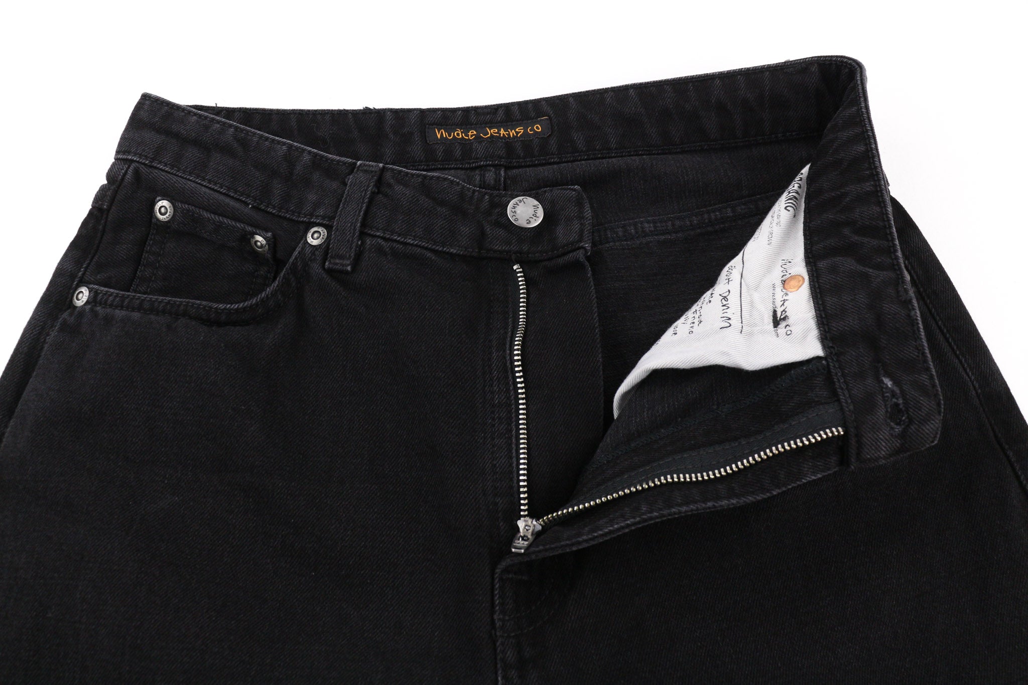 NUDIE JEANS Breezy Brit moteriški džinsai W29/L28 Regular Taper juodi laisvalaikio stiliaus 