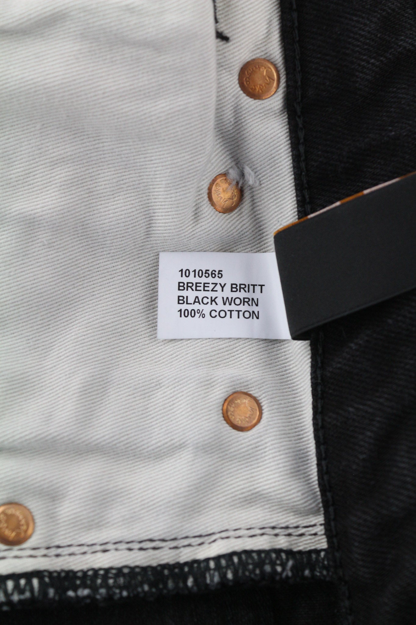 NUDIE JEANS Breezy Brit moteriški džinsai W29/L28 Regular Taper juodi laisvalaikio stiliaus 