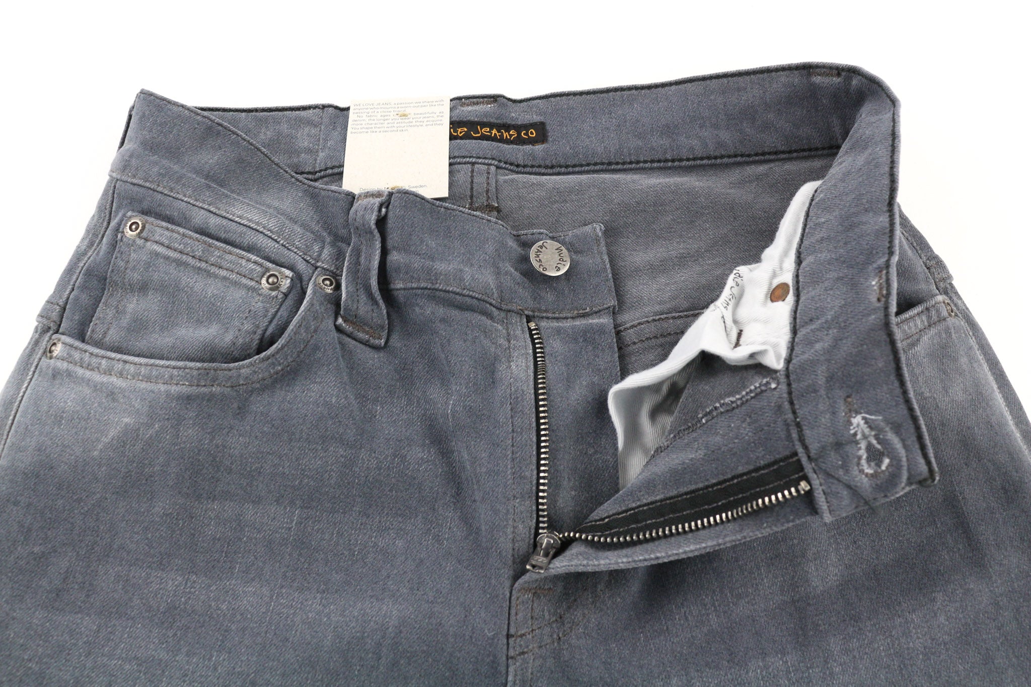 NUDIE JEANS ploni „Finn“ vyriški džinsai W28/L32 Slim washed grey tamprūs