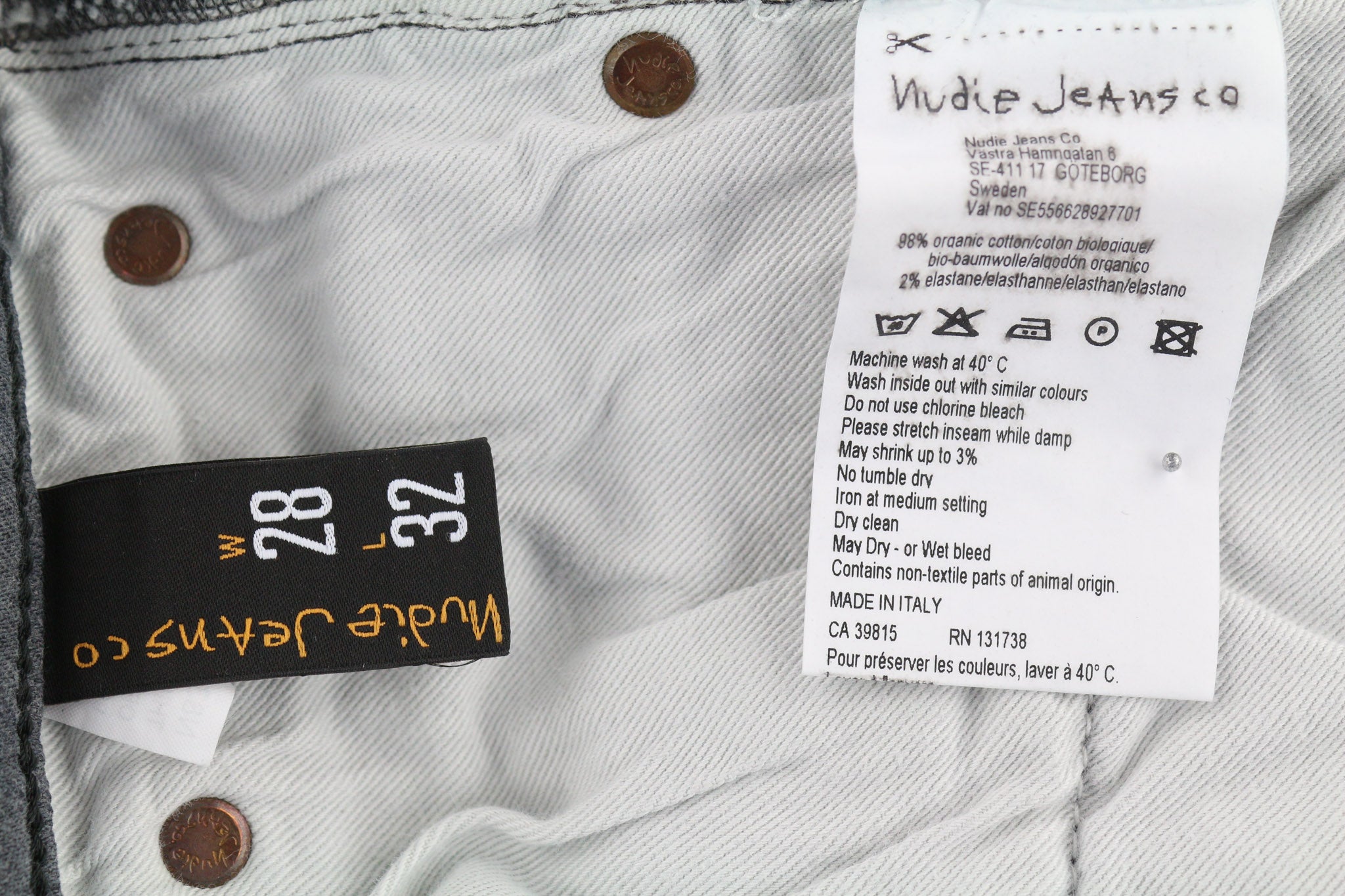 NUDIE JEANS ploni „Finn“ vyriški džinsai W28/L32 Slim washed grey tamprūs