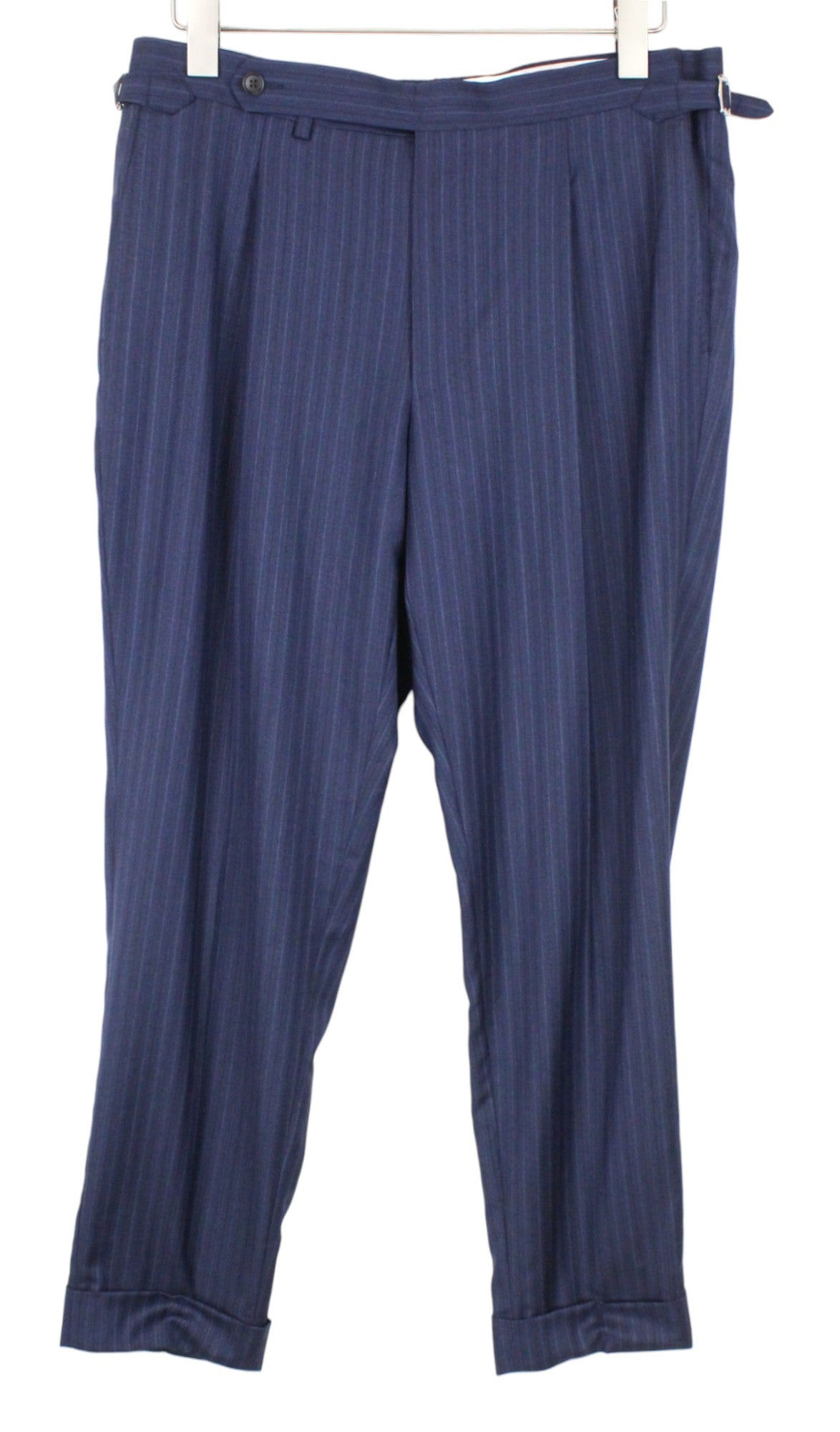 SUITSUPPLY Havana Tulip Suit UK40R Men's Blue Slim Fit Wool Herringbone S130