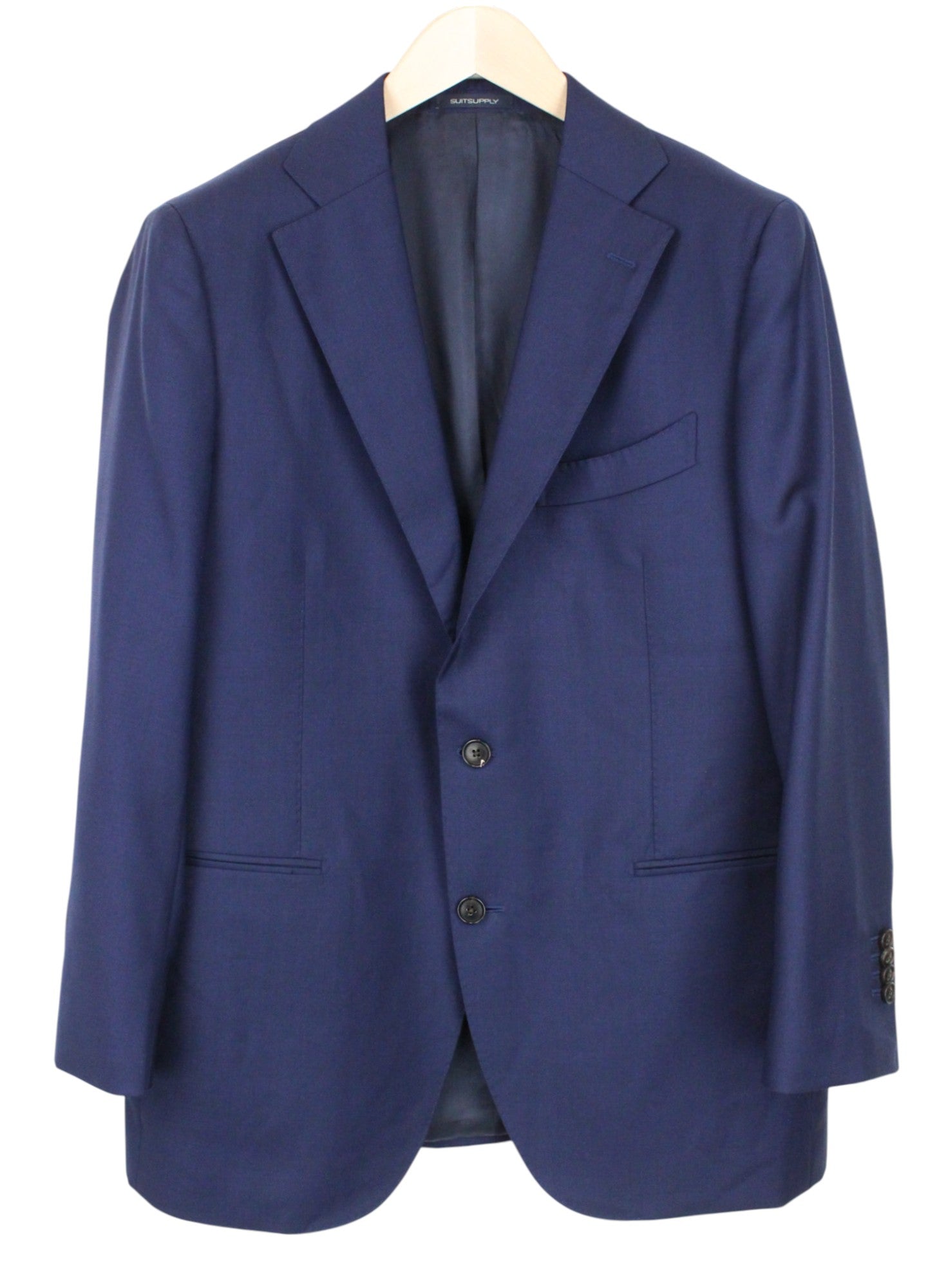 SUITSUPPLY La Spalla Suit UK42S Blue 3-Piece Slim Fit Wool Perennial Men's