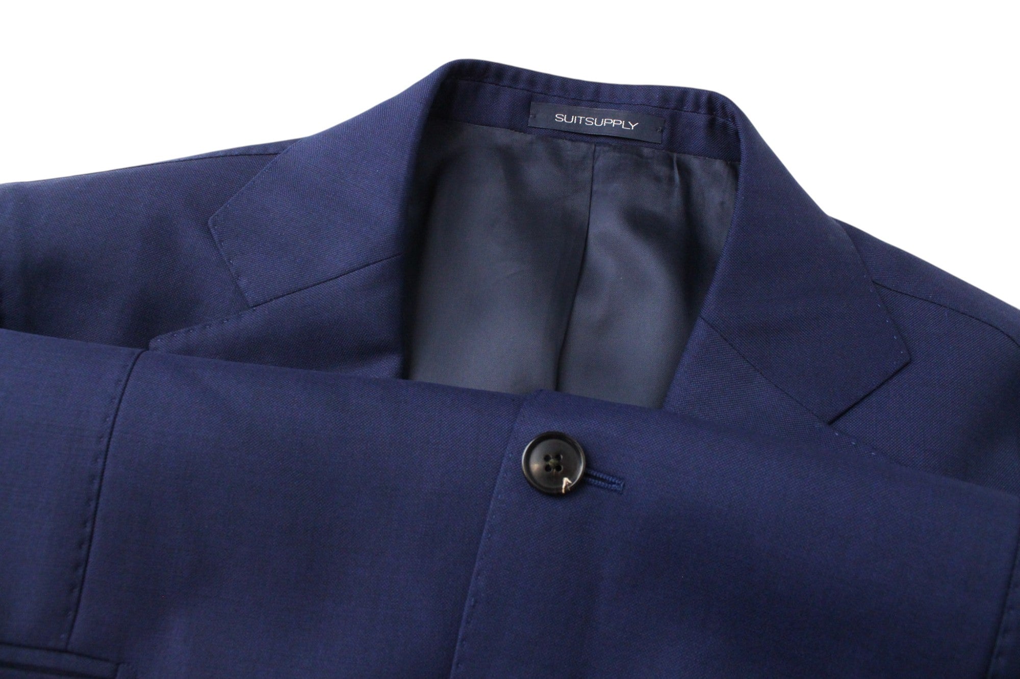 SUITSUPPLY La Spalla Suit UK42S Blue 3-Piece Slim Fit Wool Perennial Men's