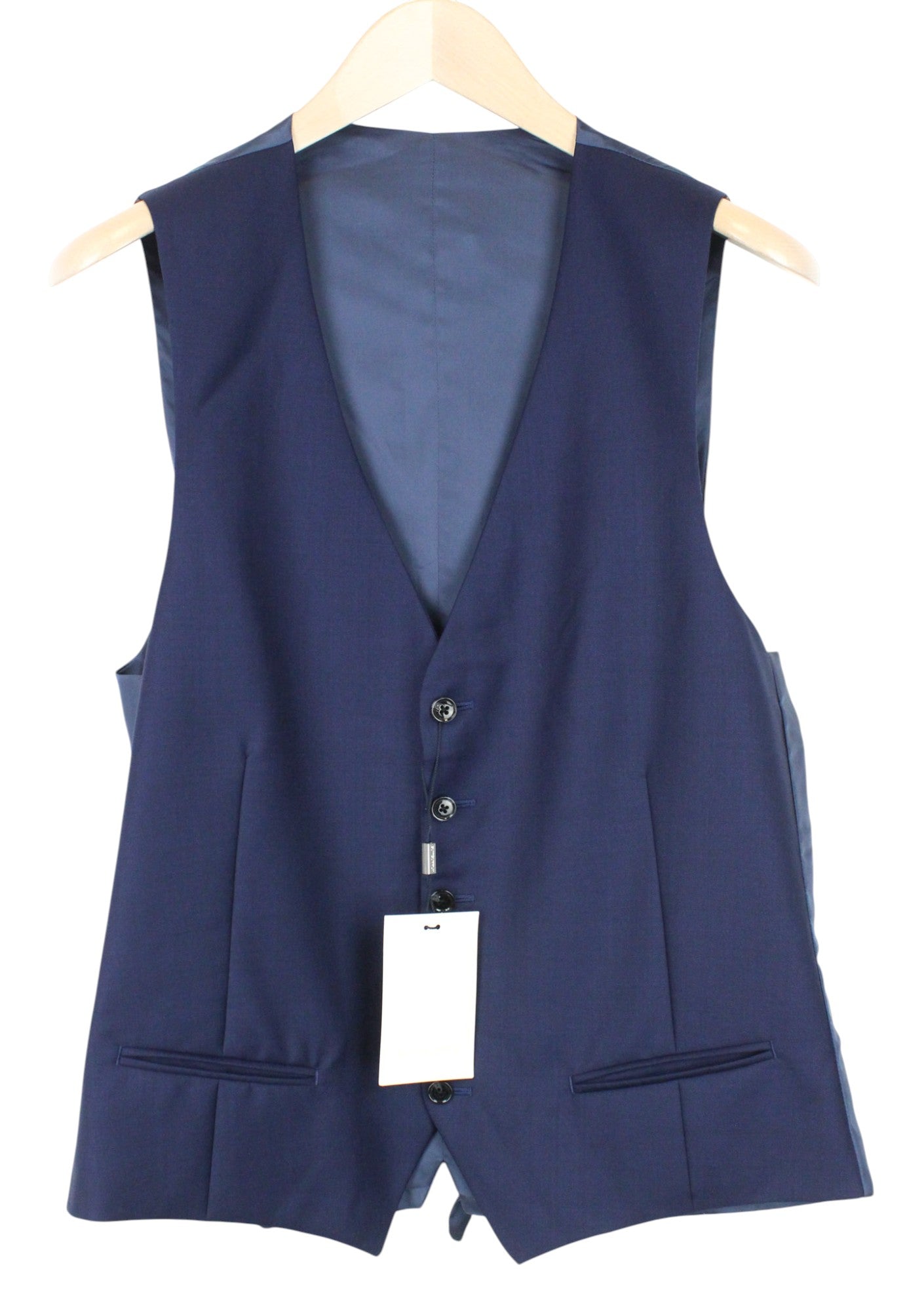 SUITSUPPLY La Spalla Suit UK42S Blue 3-Piece Slim Fit Wool Perennial Men's