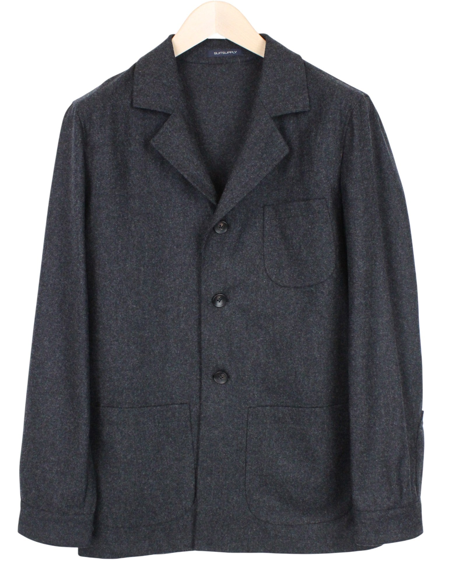 SUITSUPPLY Greenwich Suit UK36R Slim Grey Wool Flannel Circular 2-Piece Men