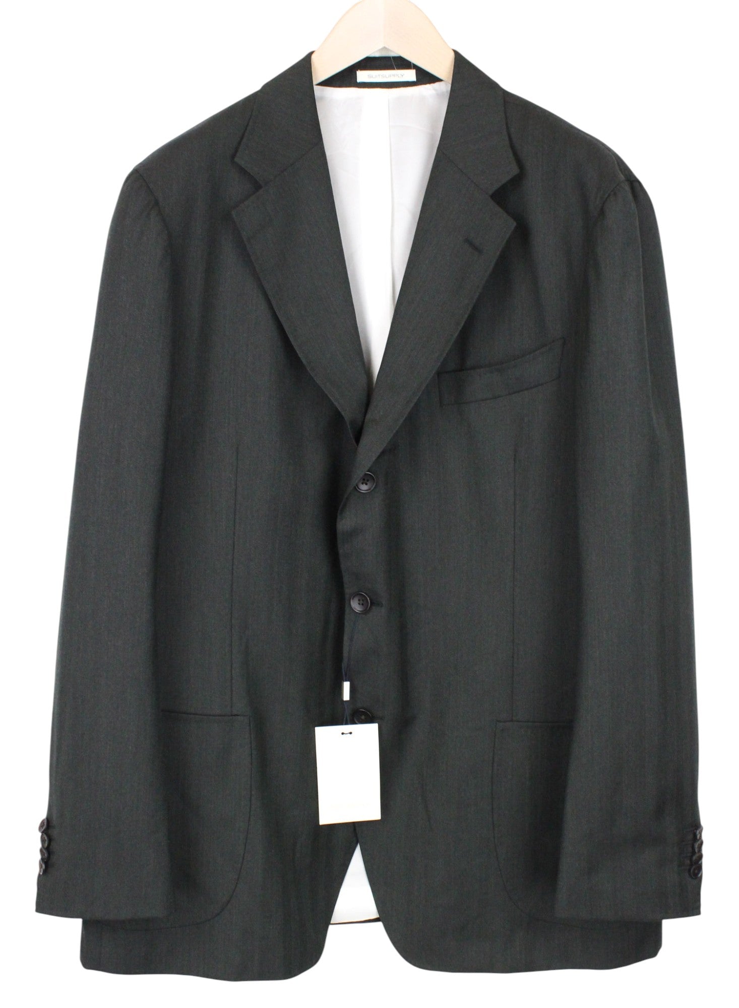 SUITSUPPLY Havana Tulip Suit UK50R Men's Green Wool S130 Slim Fit 3-Piece