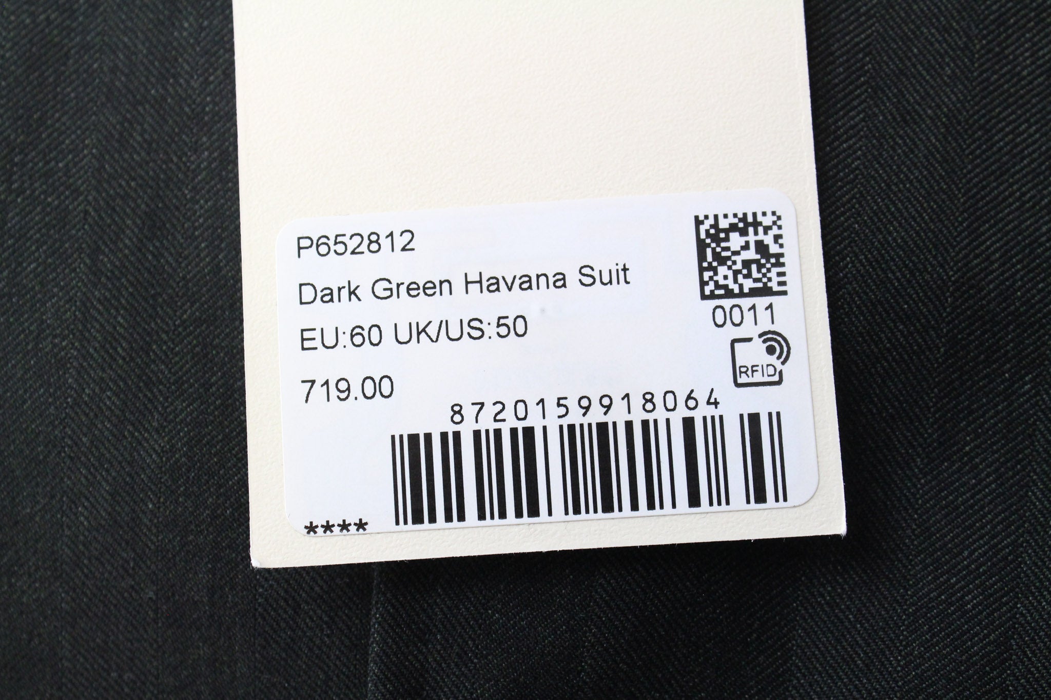 SUITSUPPLY Havana Tulip Suit UK50R Men's Green Wool S130 Slim Fit 3-Piece