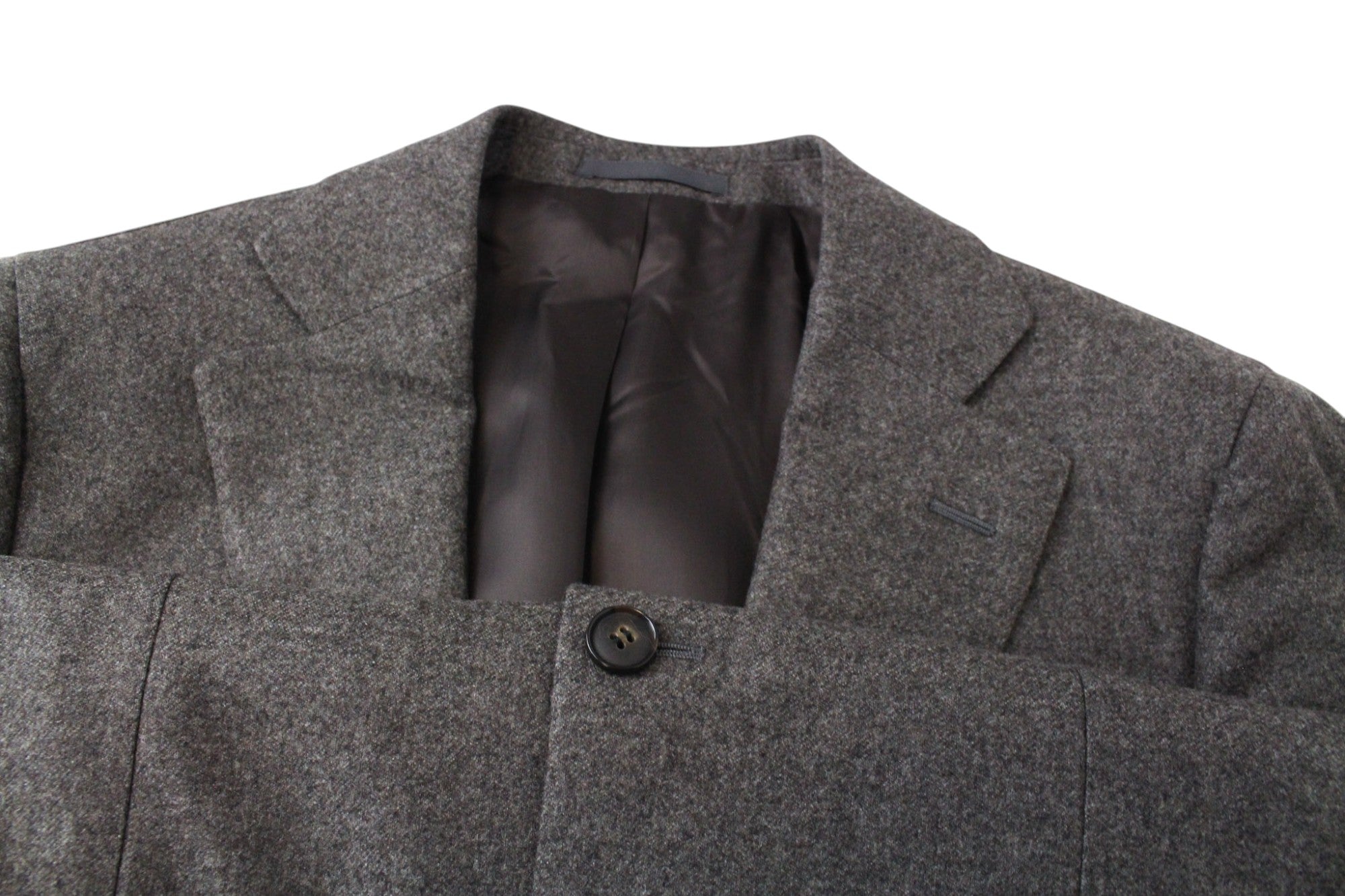 SUITSUPPLY La Spalla Men's Suit UK40R Brown Pure Wool Slim 2Pc Formal Melange