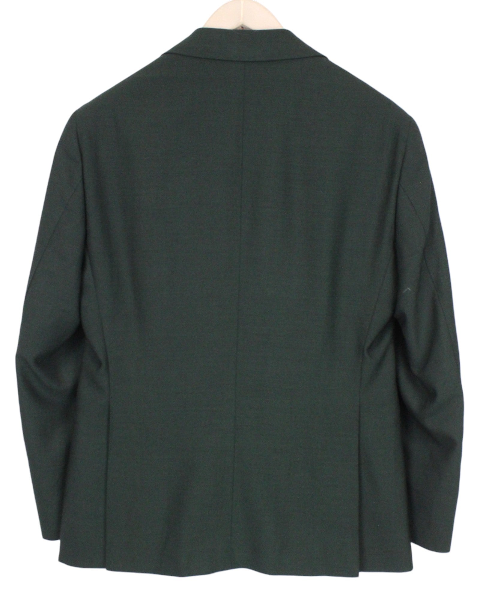 SUITSUPPLY La Spalla Men's Suit UK36S Dark Green Wool 2Pc Slim Formal Melange