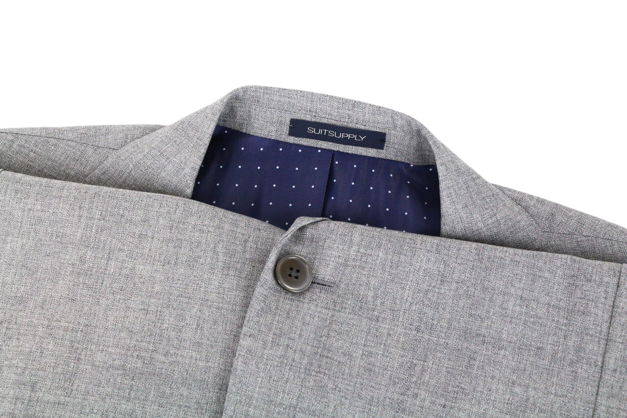 SUITSUPPLY La Spalla Men's Suit UK50S Grey Pure Wool 3-Piece Single-Breasted