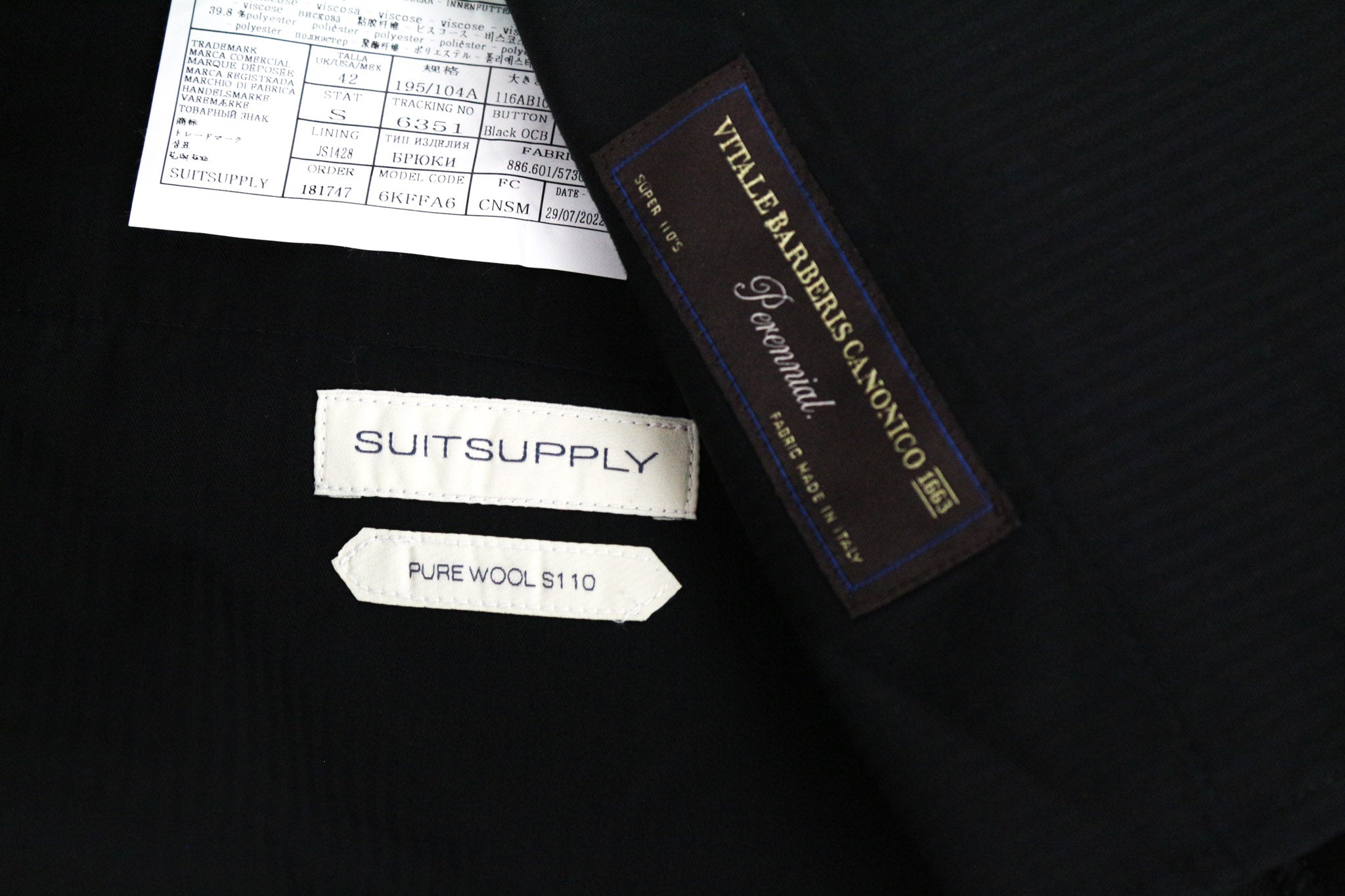 SUITSUPPLY Lazio Tuxedo Men's Suit UK46R Black Velvet Wool S110 Slim 3 Pc