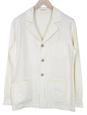 SUITSUPPLY Greenwich Men's Off-White Blazer UK38R Slim Linen Silk Vintage Look