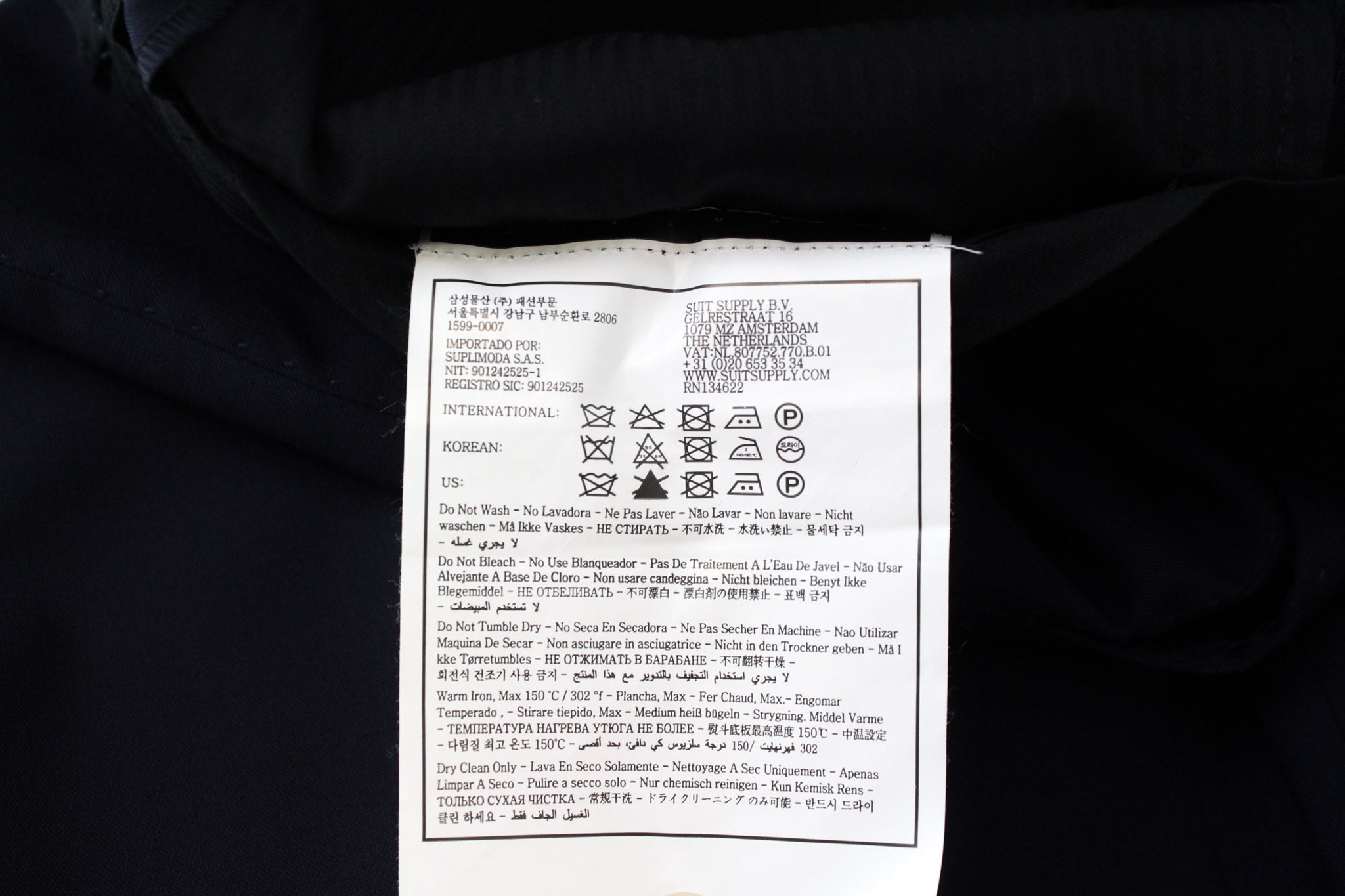 SUITSUPPLY La Spalla Suit UK38R Blue Wool Slim 2-Piece S120 Formal Men's Look