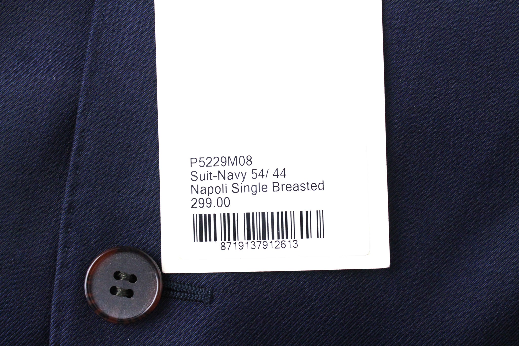 SUITSUPPLY Napoli Suit UK44R Men's S110 Wool 2-Piece Navy Melange Formal