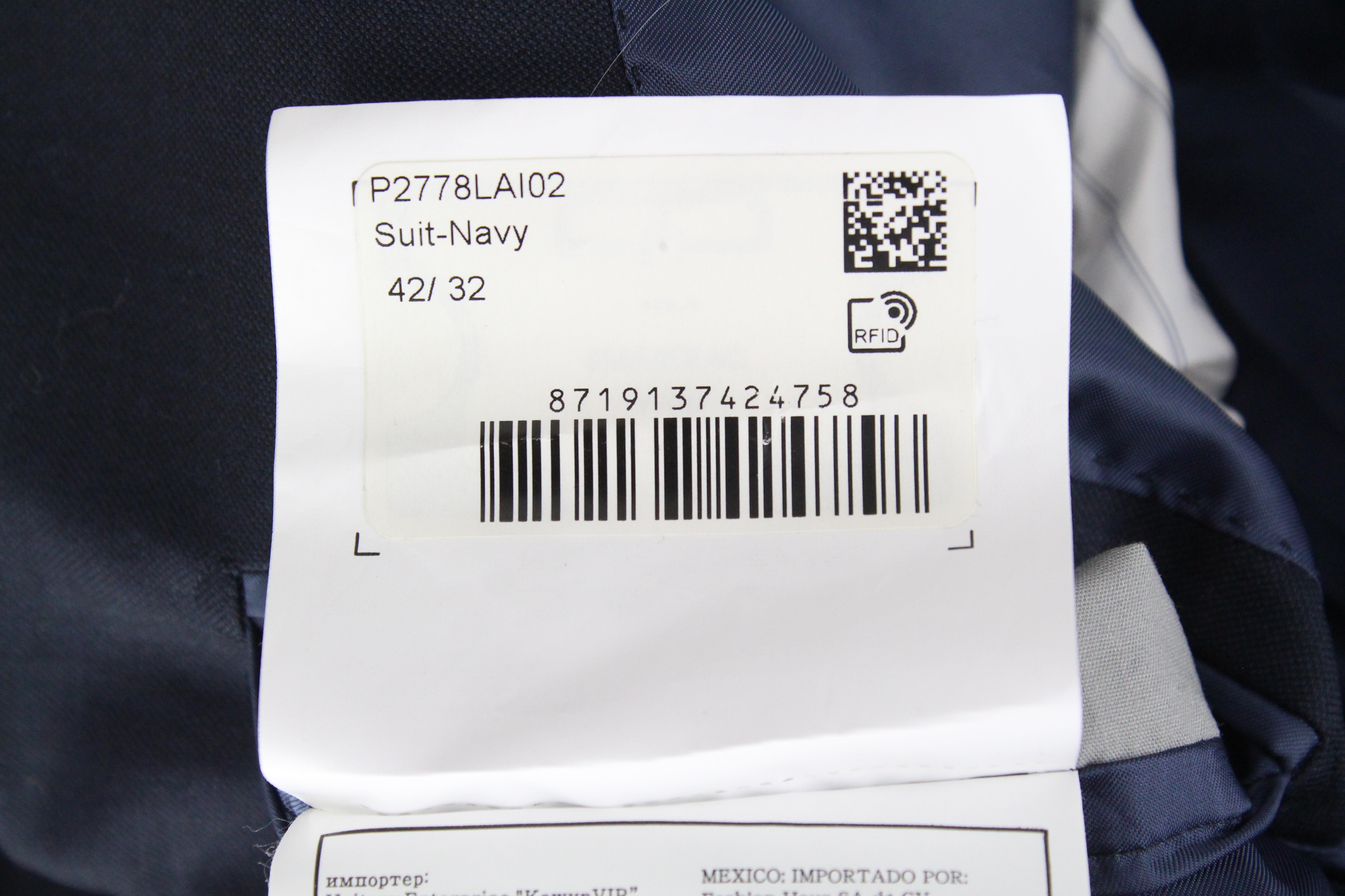 SUITSUPPLY Lazio SB Int. Men's UK32R Slim Wool 2 Piece Suit Dark Blue Lined