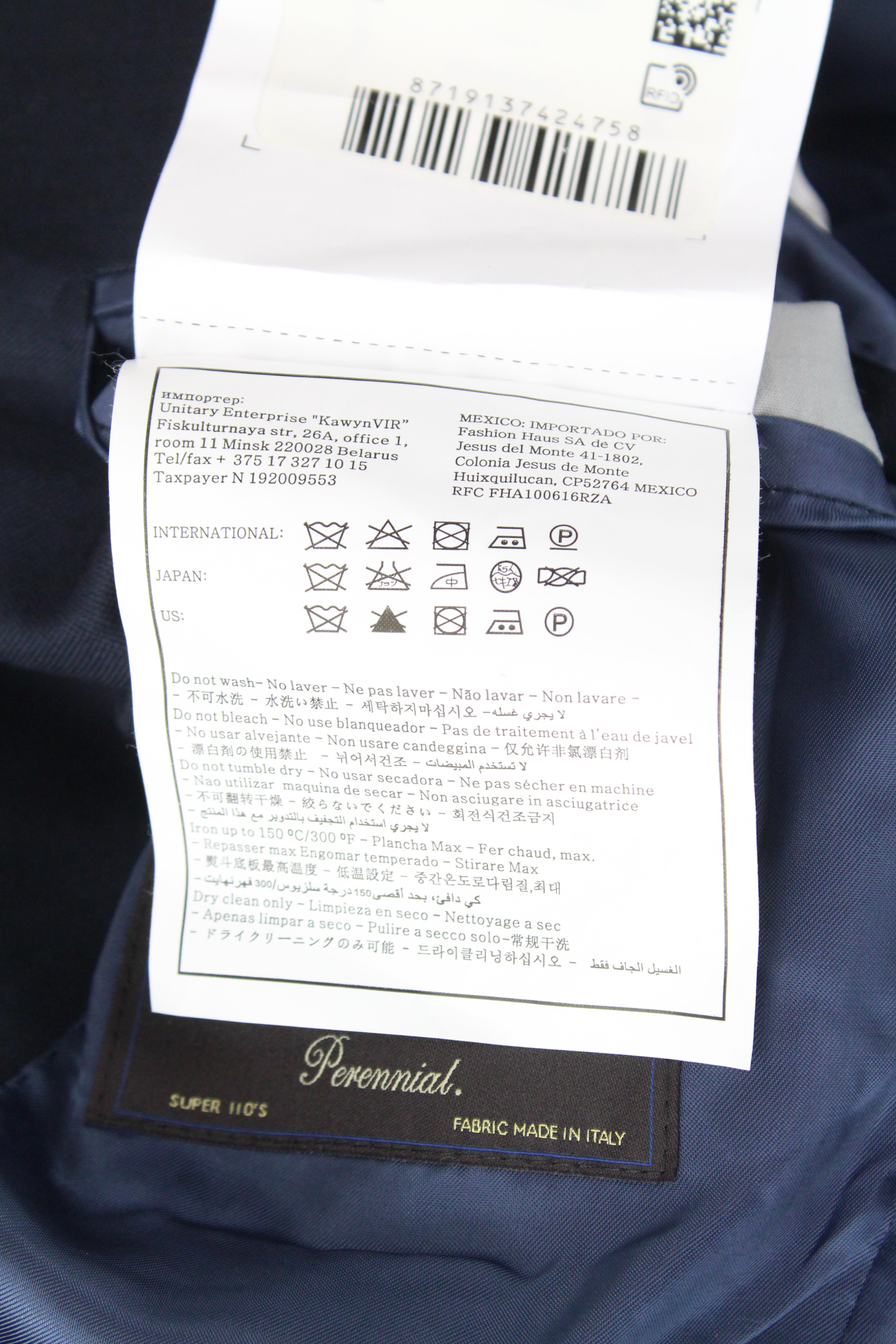 SUITSUPPLY Lazio SB Int. Men's UK32R Slim Wool 2 Piece Suit Dark Blue Lined