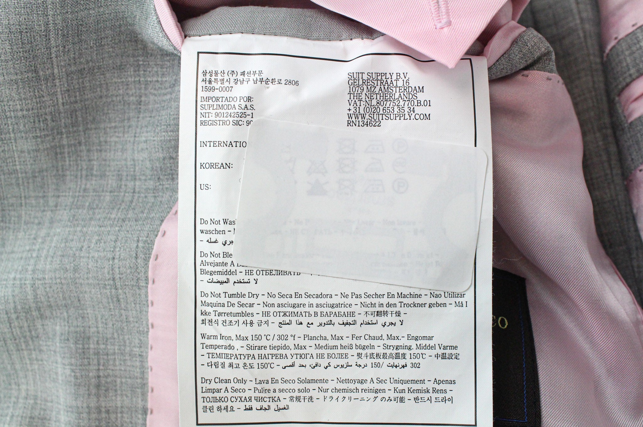 SUITSUPPLY La Spalla Men's Suit UK34R Grey Slim Pure Wool Melange S120s 2Piece