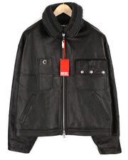 DIESEL L-Gilbert-Fur vyriška striukė XL su jaučio odos avikailio apykakle, rekomenduojama kaina – 1095 € 