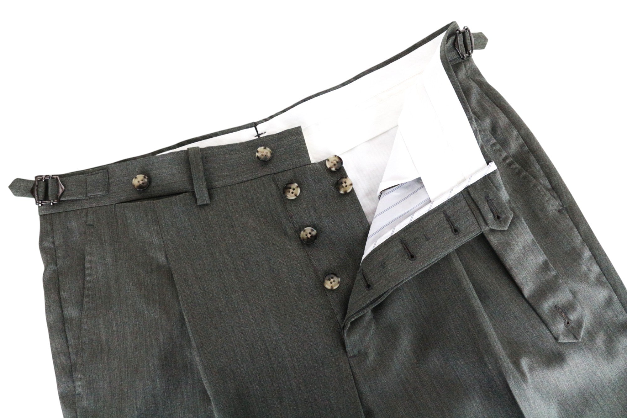 SUITSUPPLY Havana Patch Suit UK38R Men's Green Slim Wool Silk 2-Piece Set