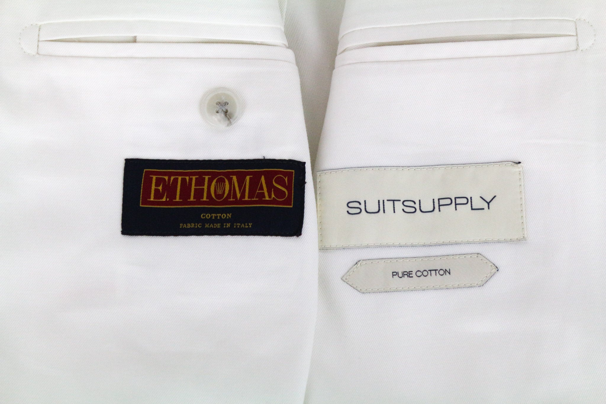 SUITSUPPLY Havana Men's Suit UK38R Off-White Slim Cotton Single-Breasted 2Piece