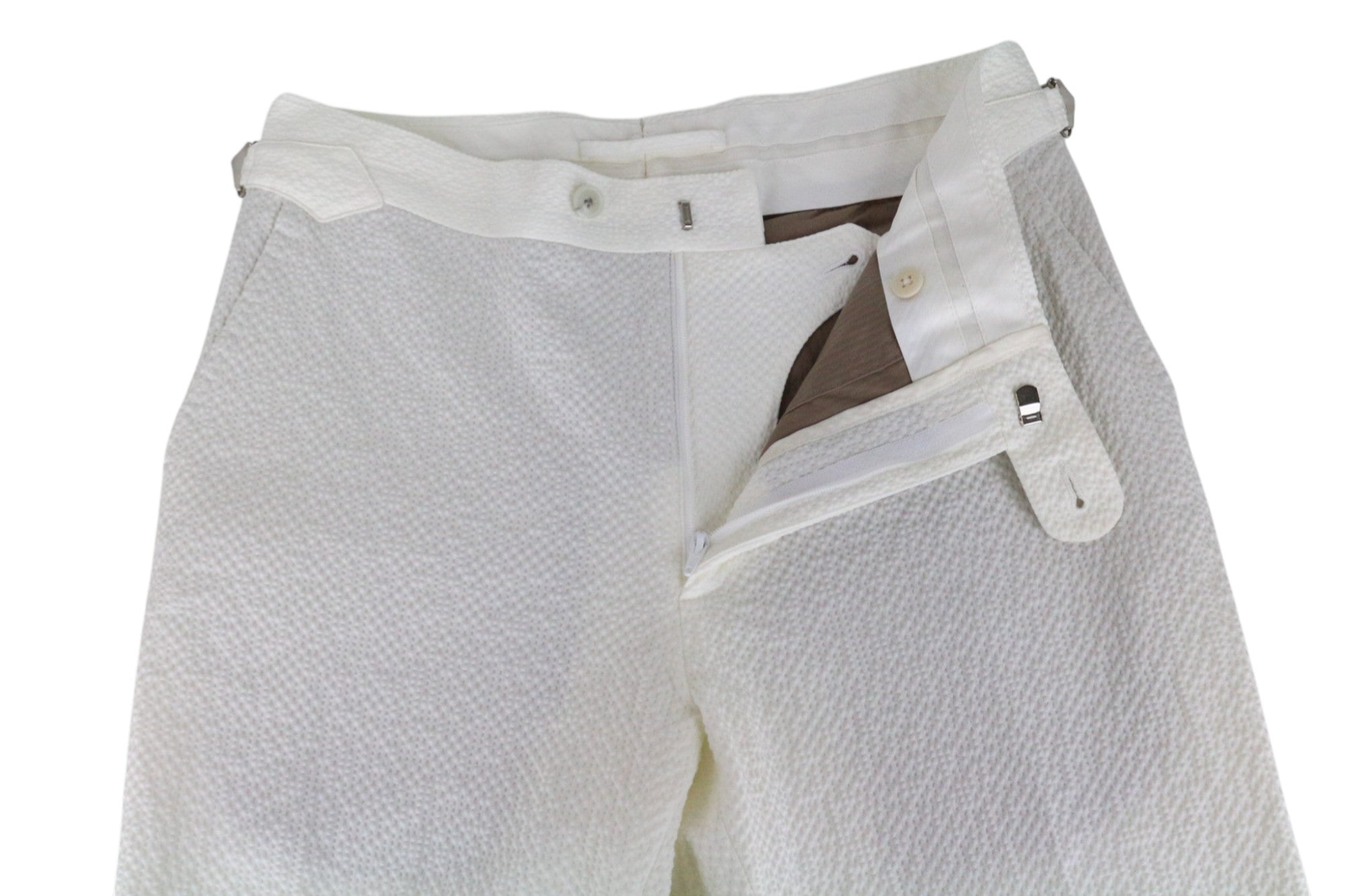 SUITSUPPLY Havana Men's Suit UK34R White Slim Double-Breasted Cotton Stretch 2Pc